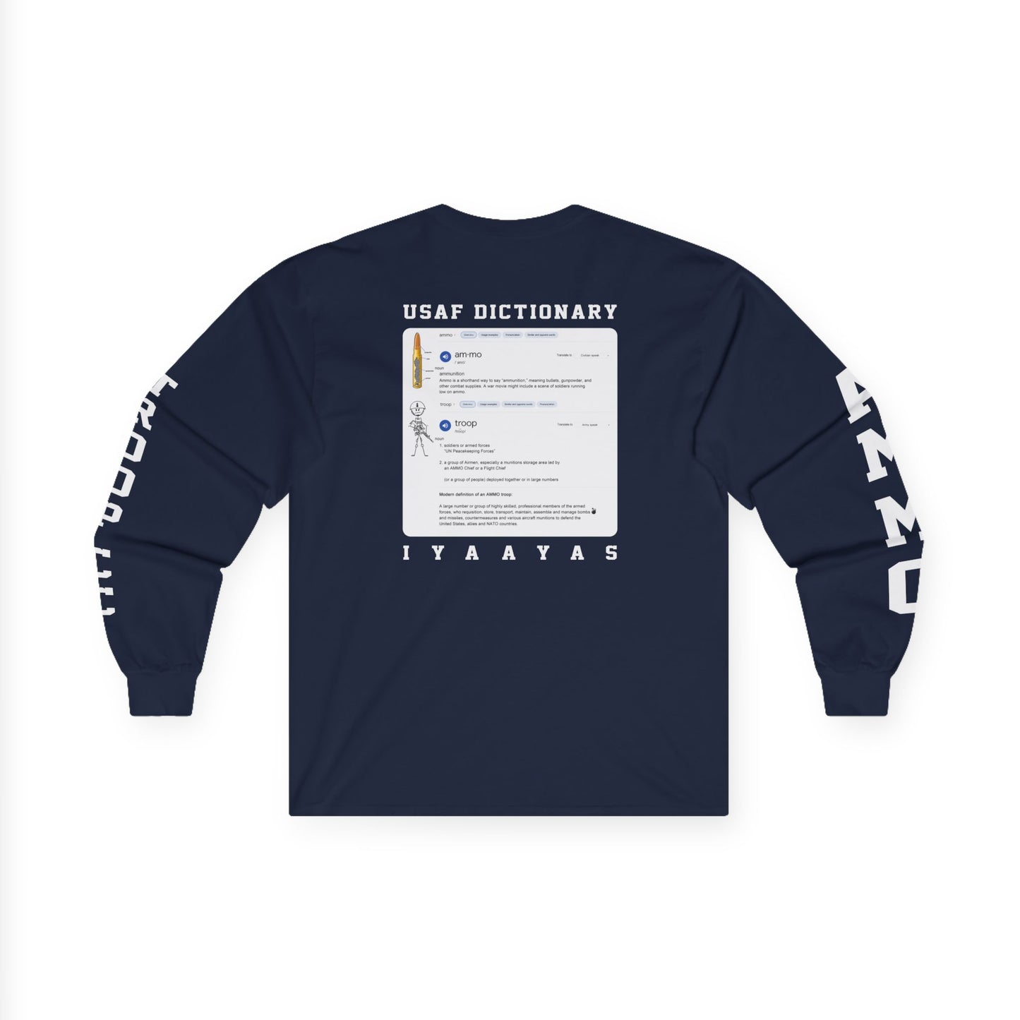 USAF AMMO Troop "CC" (Commander's Version) Dictionary Defintion and Meaning Mens Long Sleeve Cotton Shirt