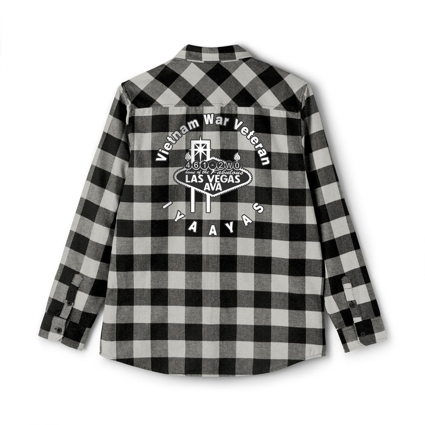 Vietnam War Veteran Las Vegas AVA USAF AMMO Pisspot Mens Long Sleeve Flannel Shirt