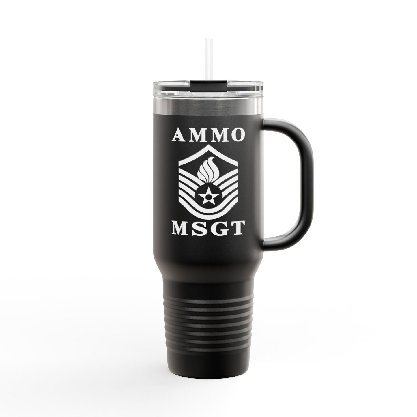 USAF AMMO MSgt Rank with Pisspot Inside Insulated Travel Mug, 40oz