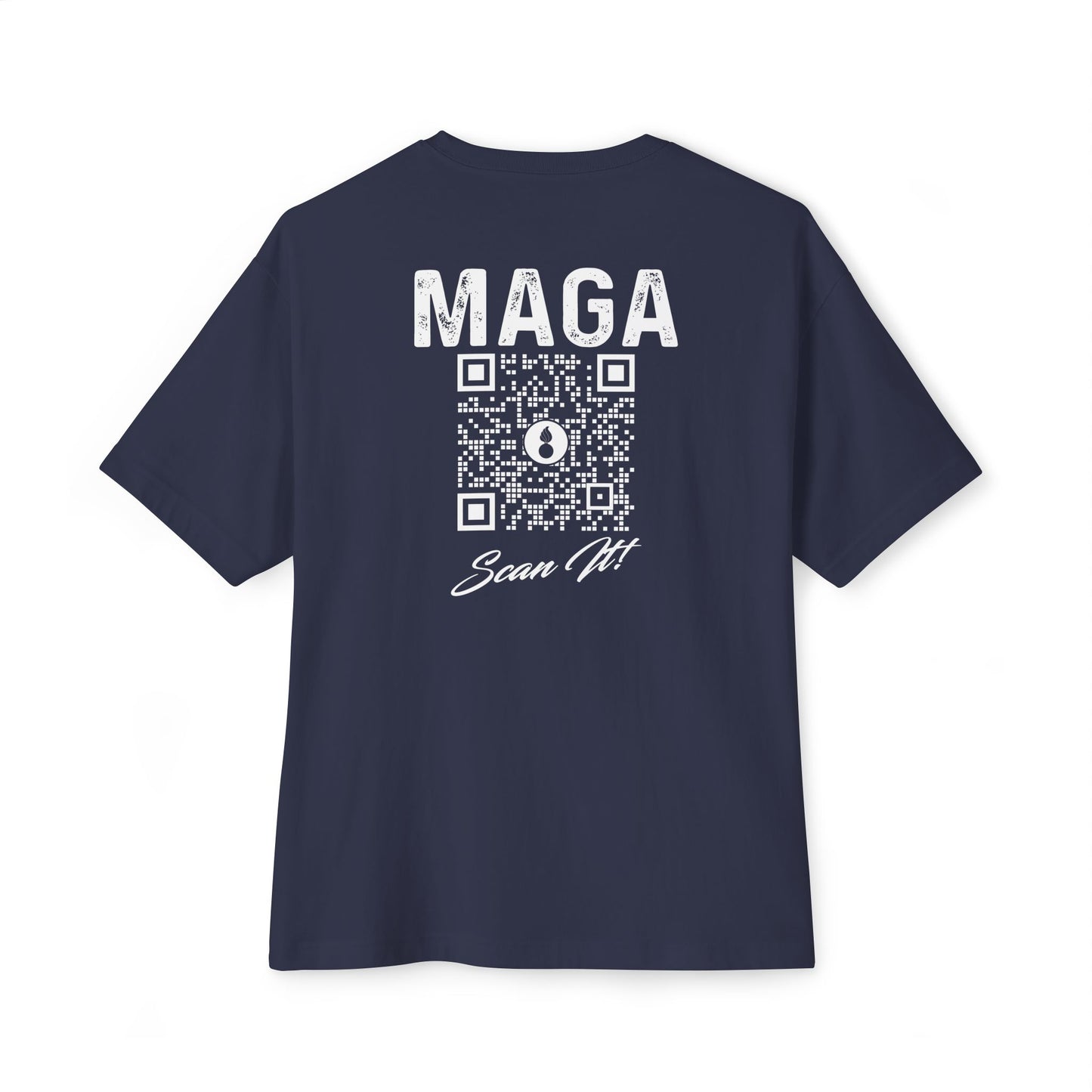 USAF AMMO MAGA With QR Code Scan It Produces Text Message Spelling Out Acronym Meaning Unisex Oversized Boxy Tee