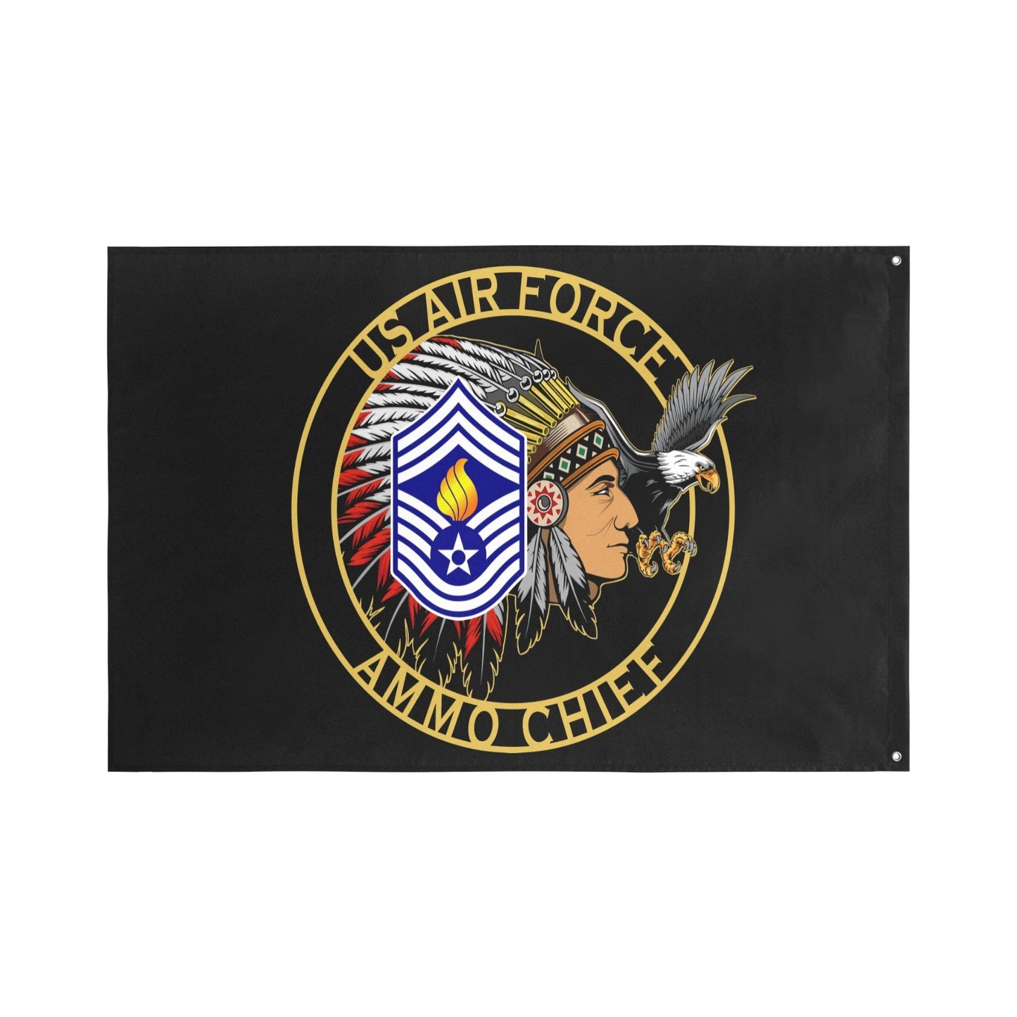 USAF AMMO Chief Logo With Eagle 2 Sided Flag