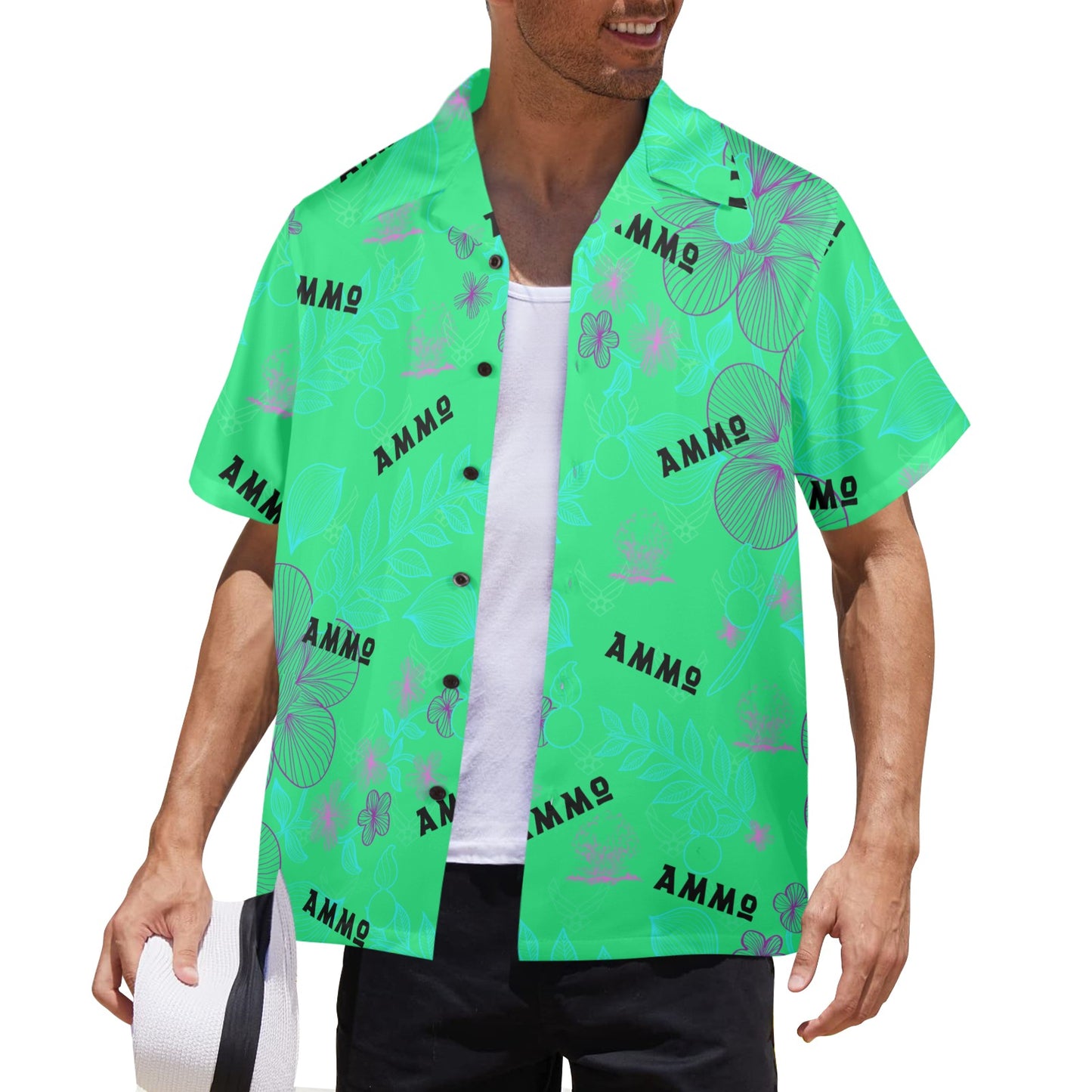 USAF AMMO Neon Green Pisspots and Subtle AF Vectors AMMO Pride Mens Hawaiian Shirt