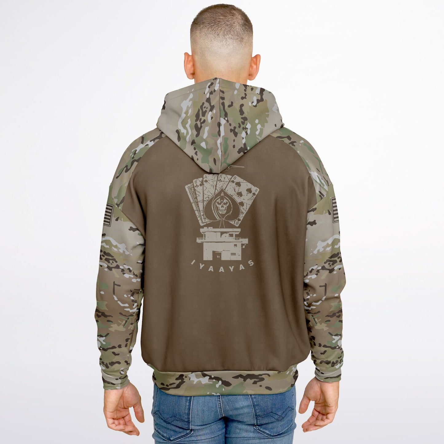 USAF AMMO OCP Style F-35 dropping JDAM Aces and Eights Target IYAAYAS Heavyweight Oversized Cold Weather Pullover Hoodie - All Over Print