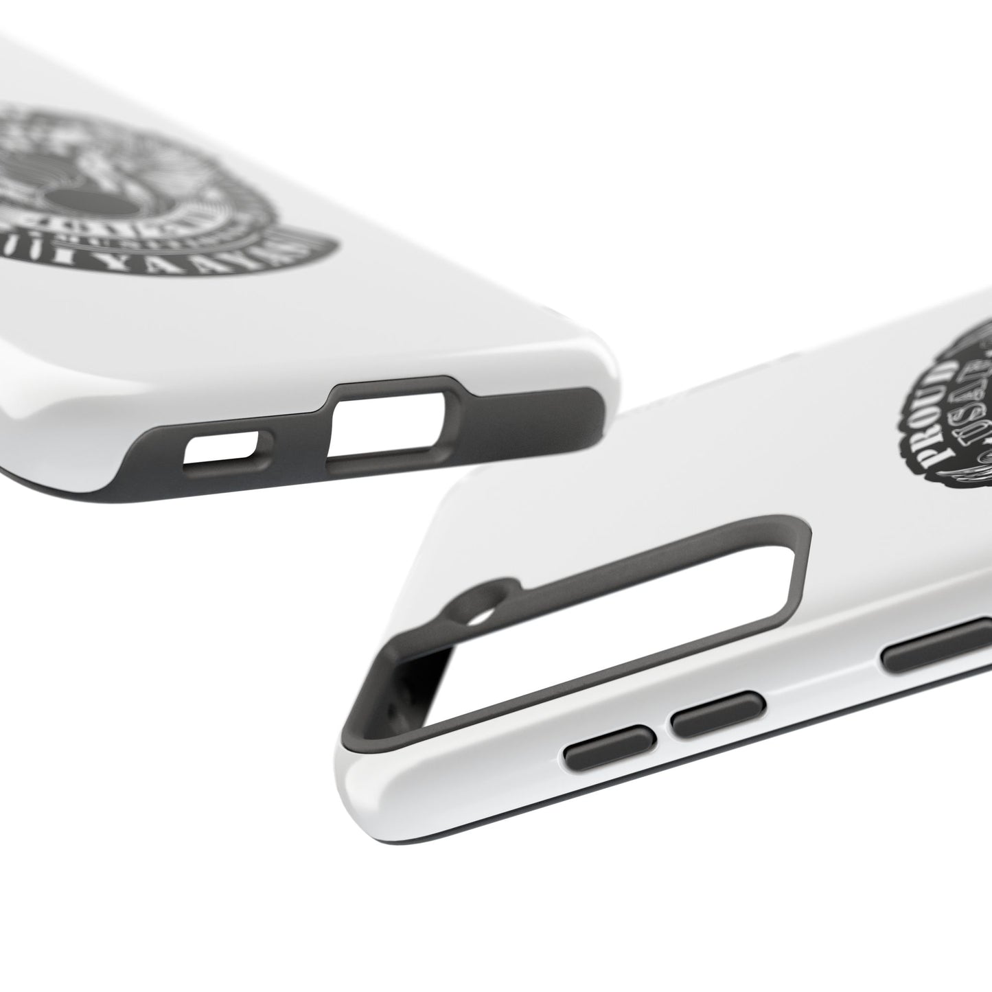 Proud USAF AMMO Veteran 461 2W0 Munitions IYAAYAS Pisspot Eagle Wings Vintage Ribbon Scrolls White Background Tough Phone Cases