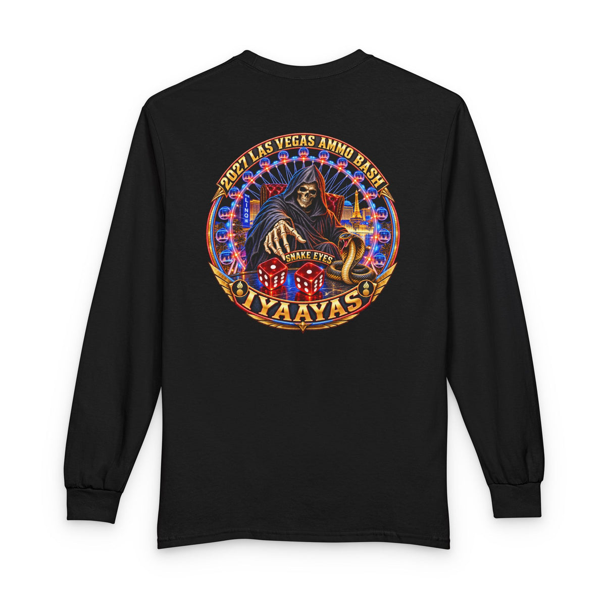 2027 Las Vegas USAF AMMO Bash Grim Reaper Snake Eyes Pisspots IYAAYAS Long Sleeve T-Shirt