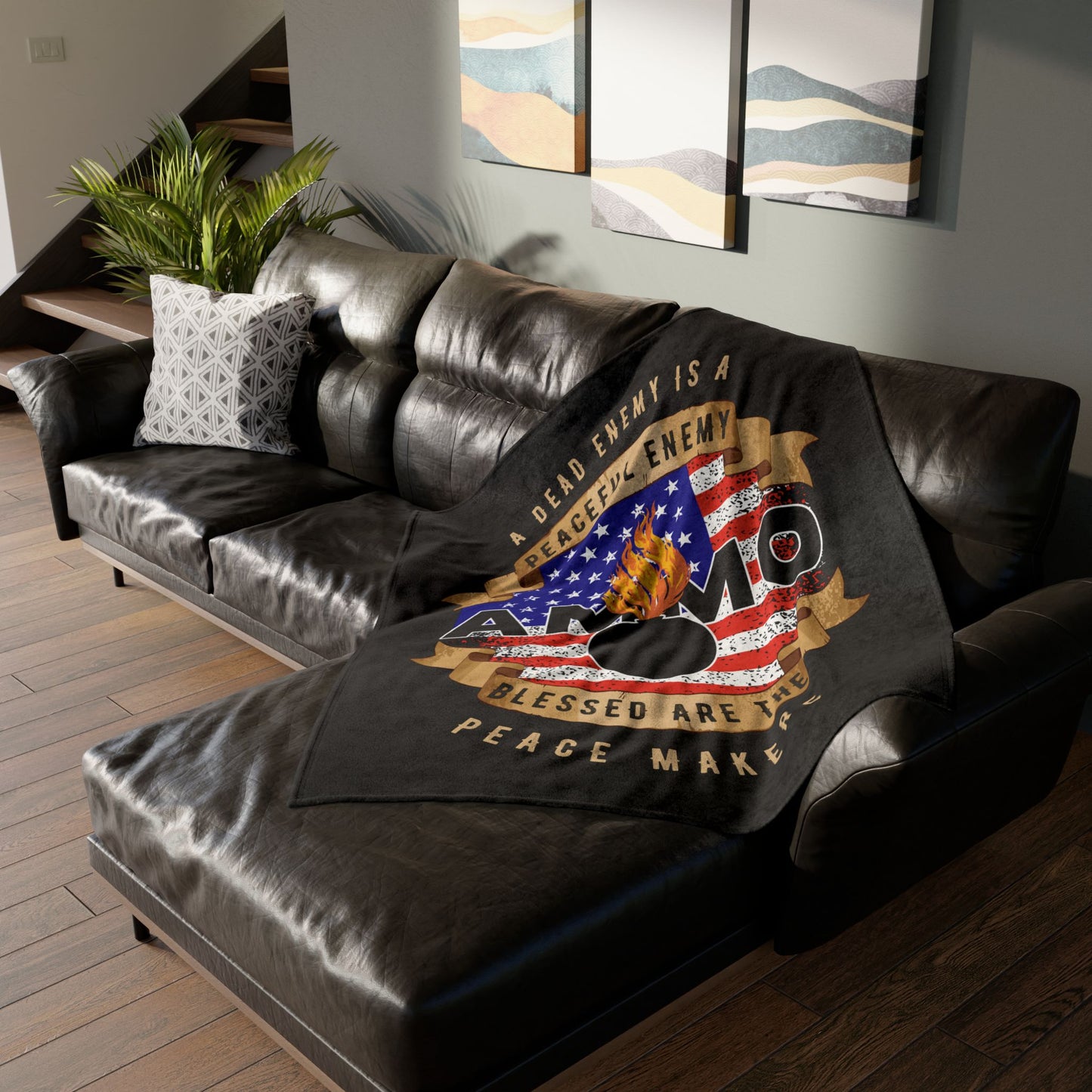 A Dead Enemy Is A Peaceful Enemy Blessed Are The Peace Makers Soft Polyester 50" x 60" Blanket