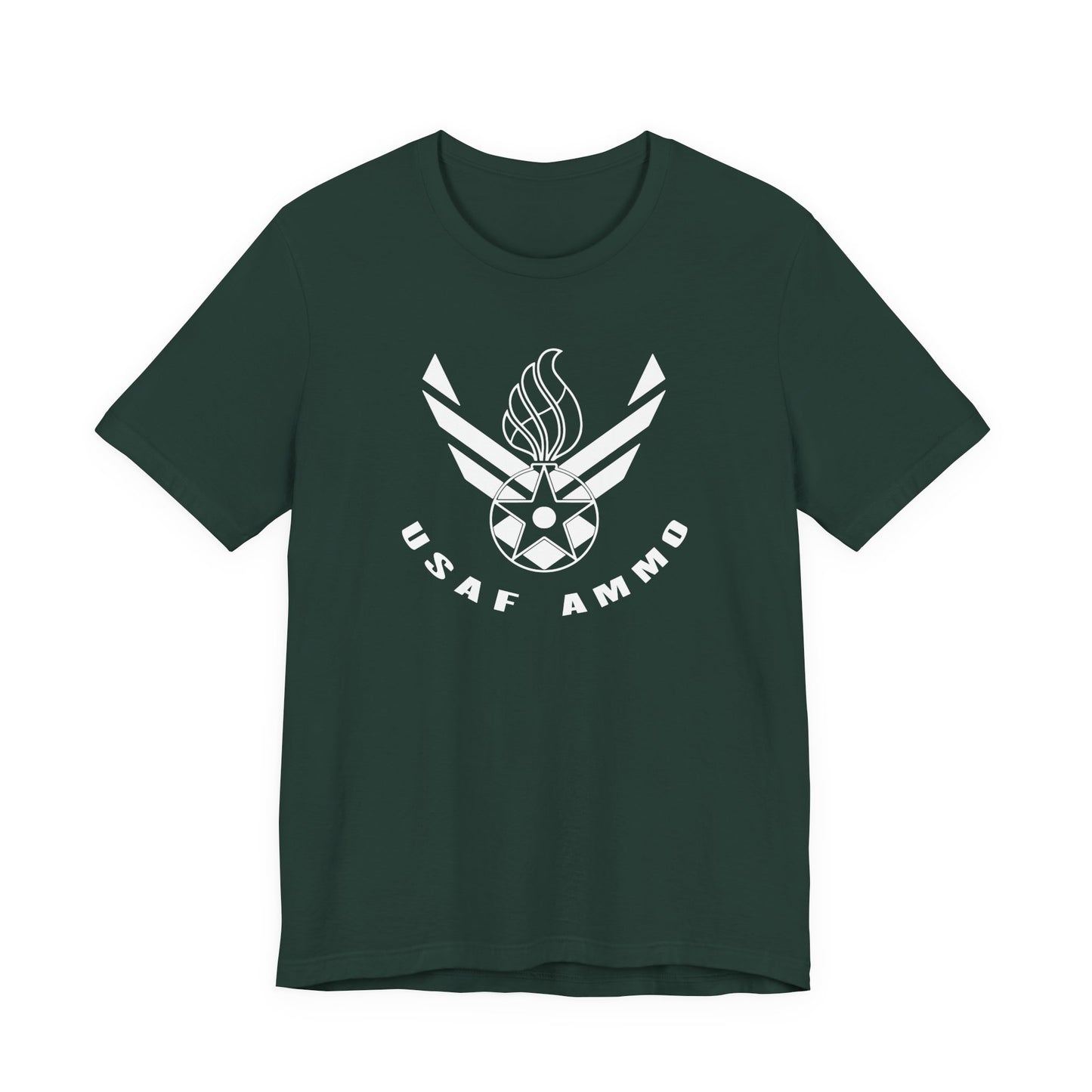 AF Vector Combined With Pisspot Arched USAF AMMO Lower Text Unisex Jersey Short Sleeve Tee
