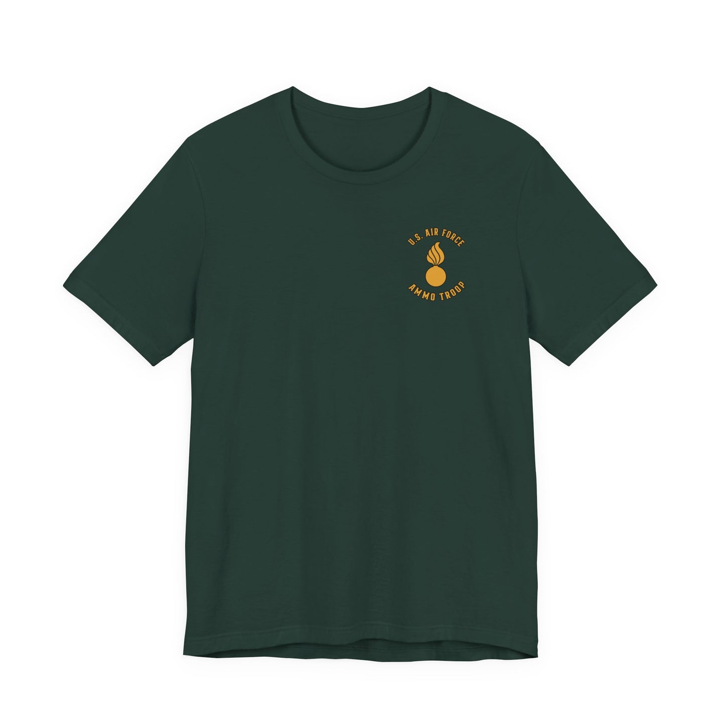 Muscular Eagle U. S. Air Force AMMO Troop holding pisspot American Flag Unisex Jersey Short Sleeve Tee