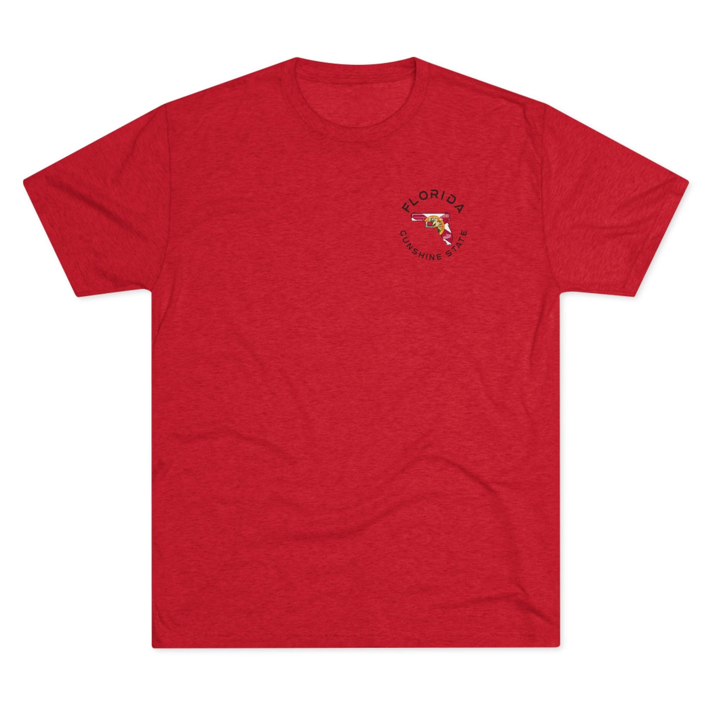 Florida Home of the Gunshine State aka the Land of Mess Around and Find Out American and Florida Flag Unisex Tri-Blend Crew Tee