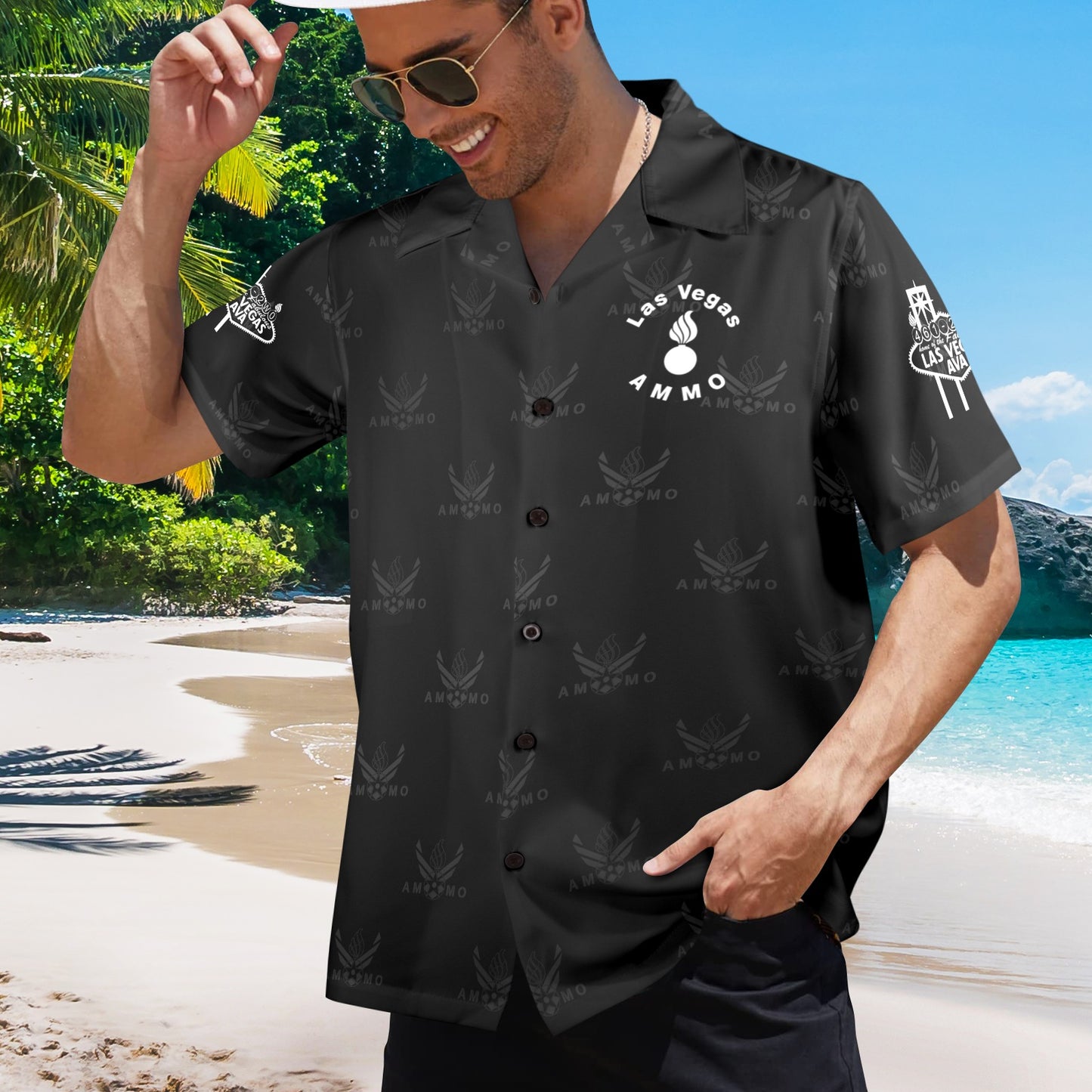 LV AVA Official Black and White Version Mens Hawaiian Shirt