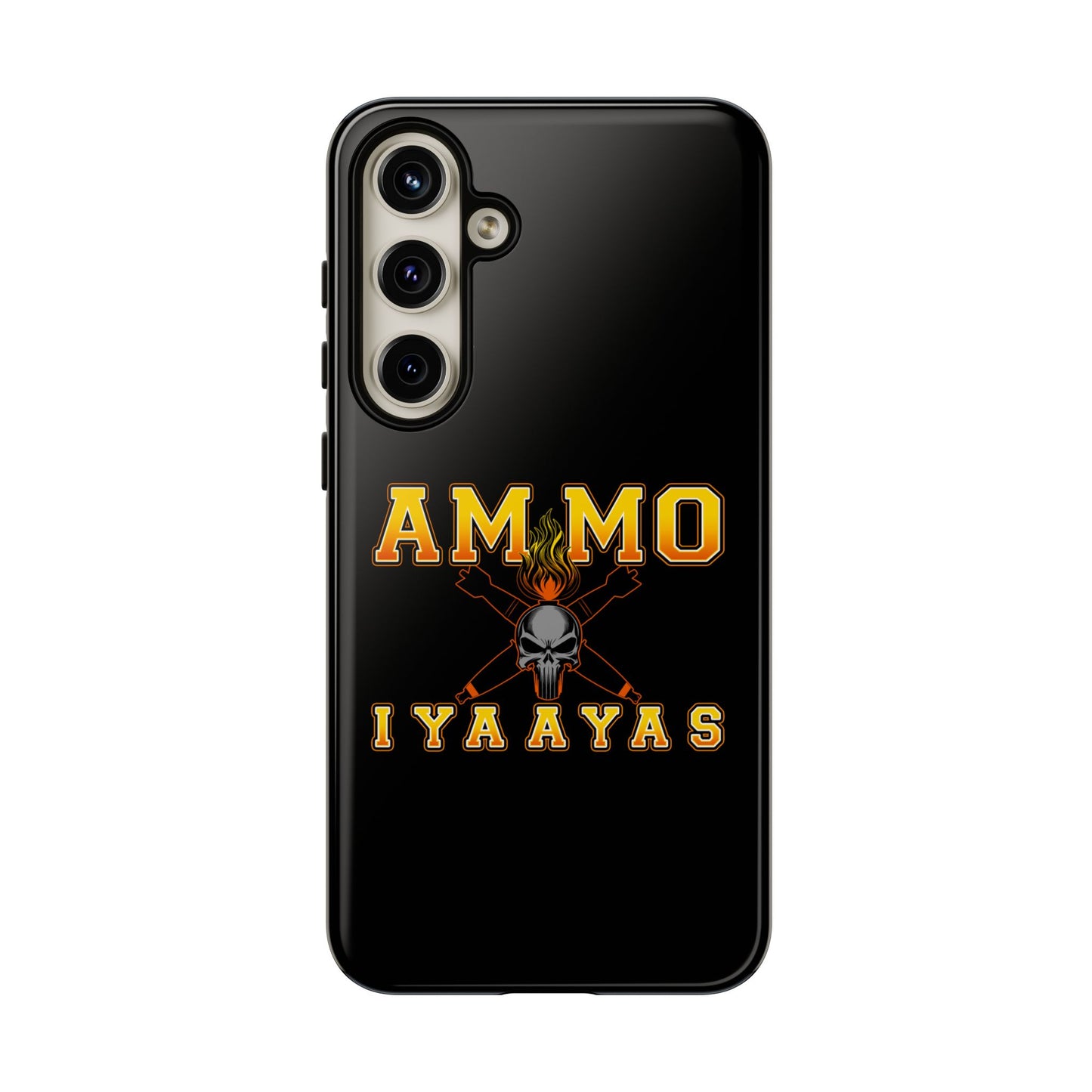 USAF AMMO Flaming Skull Pisspot and Crossed Bombs IYAAYAS Logo Tough Cases