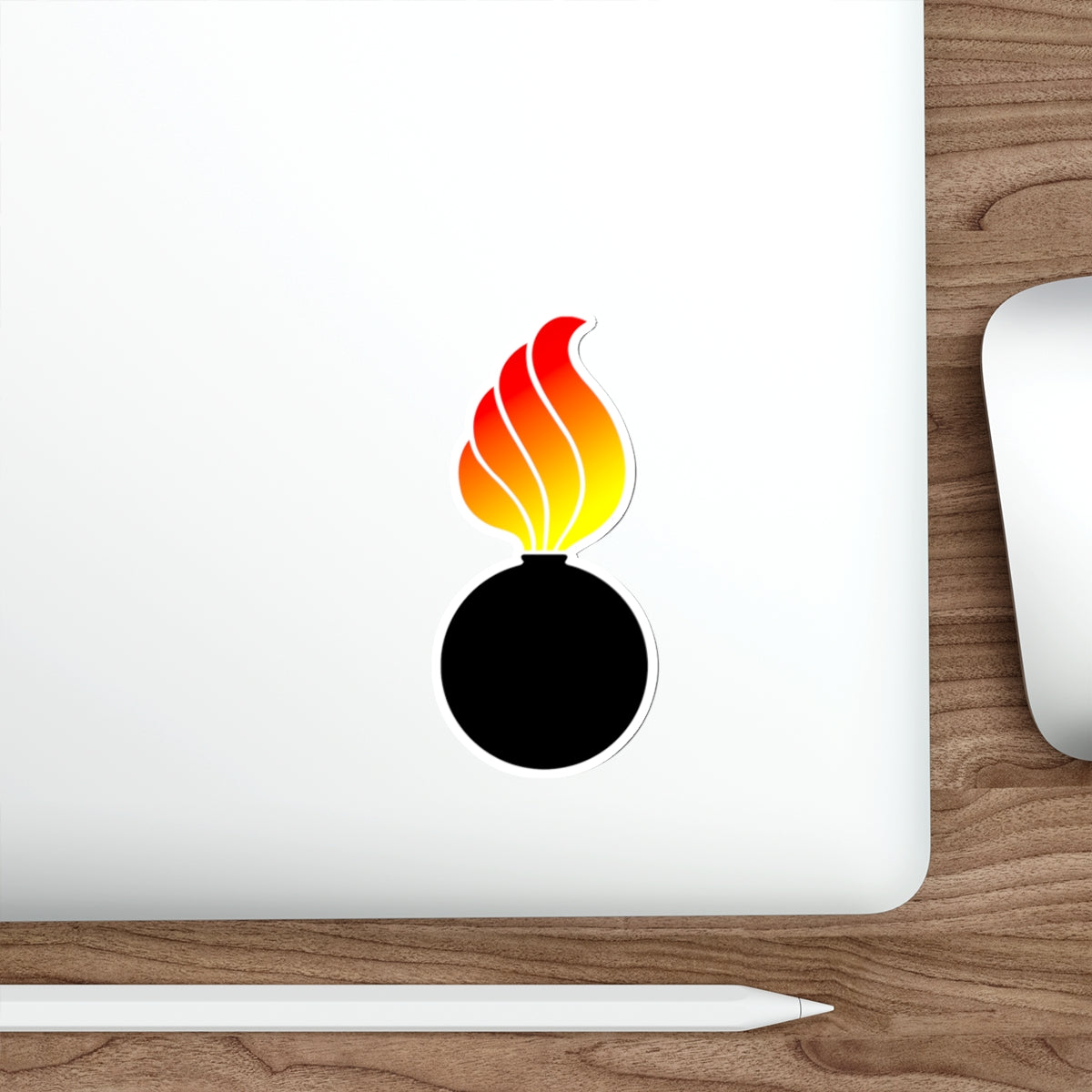 Basic AMMO Pisspot With Gradient Flame Outdoor and Indoor Vinyl Kiss Cut Stickers