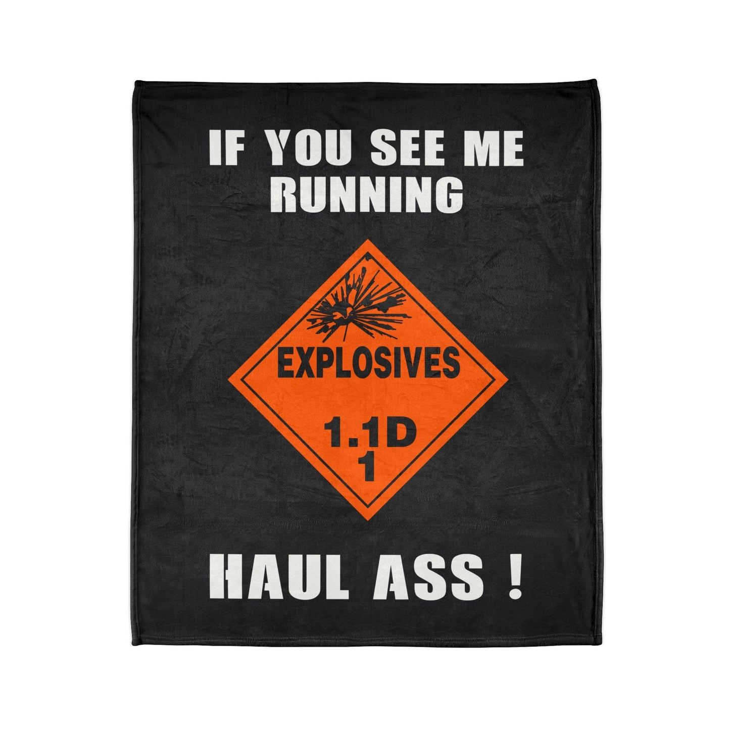 Explosive Placard USAF AMMO If You See Me Running Haul Ass Soft Polyester 50" x 60" Blanket