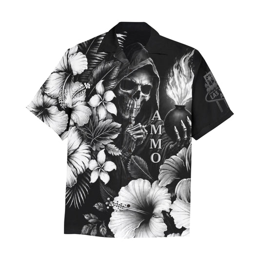 USAF AMMO Flowers Grim Reaper LV AVA Pisspot Hawaiian Shirt With Left Chest Pocket