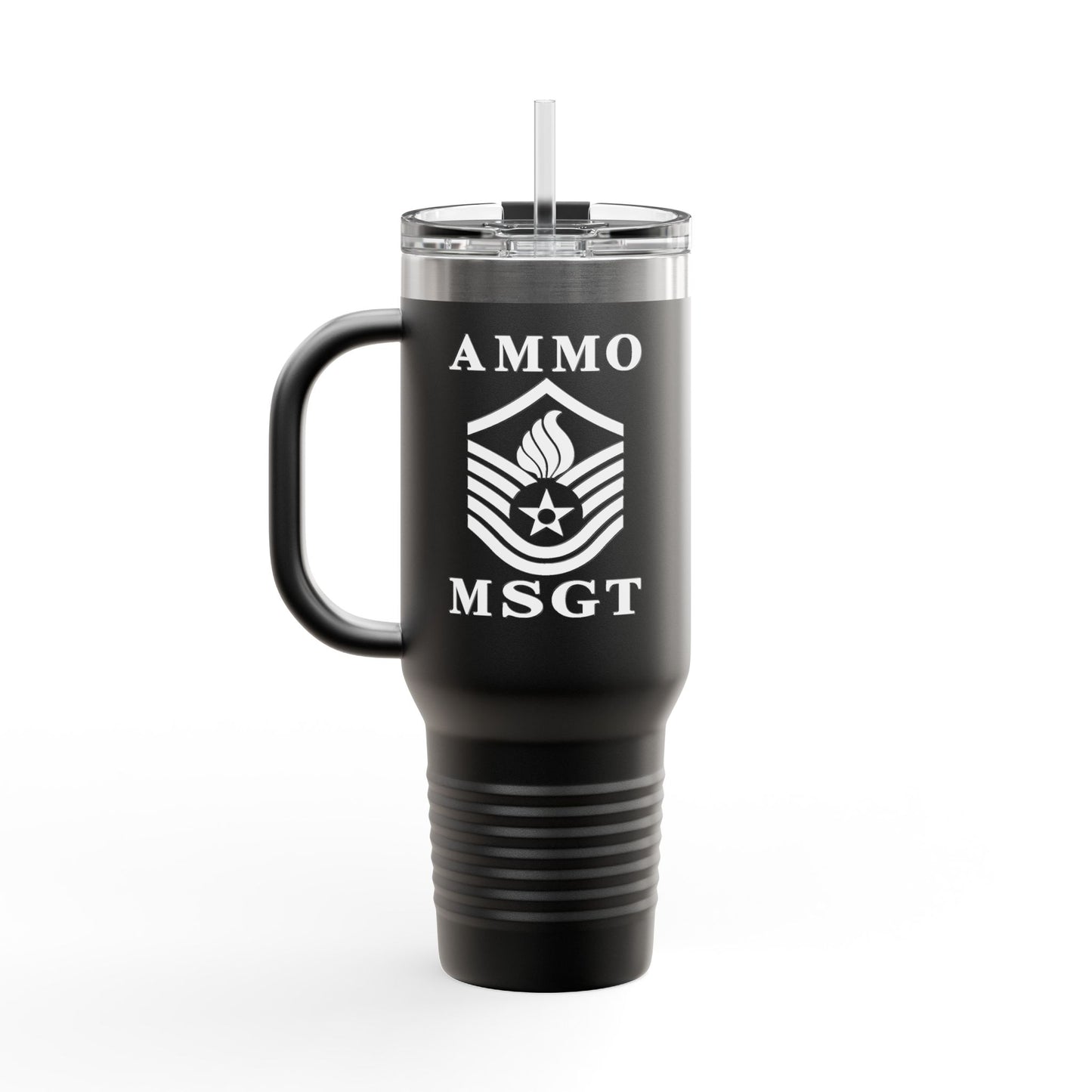 USAF AMMO MSgt Rank with Pisspot Inside Insulated Travel Mug, 40oz