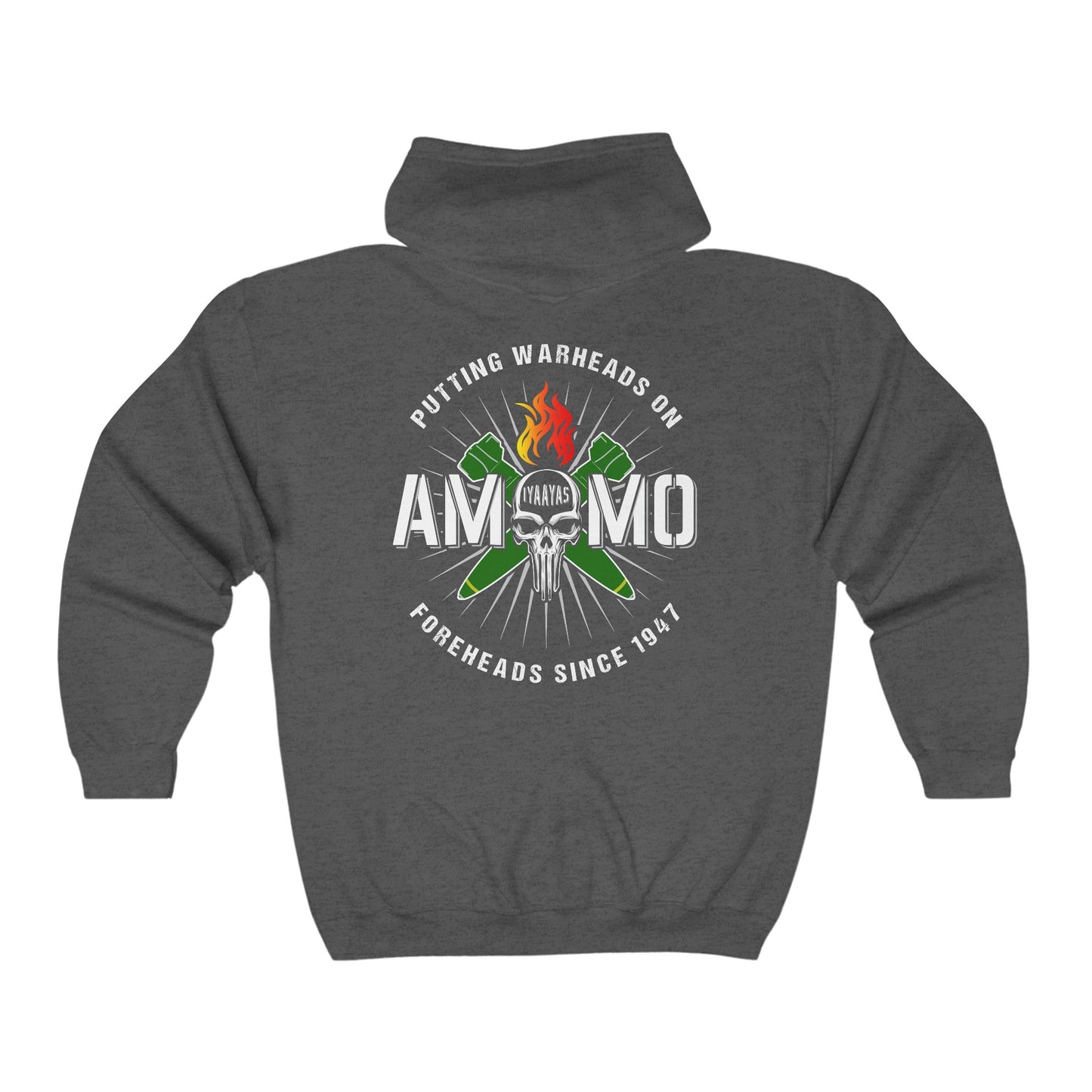 USAF AMMO Putting Warheads on Foreheads Unisex Heavy Blend™ Full Zip Hooded Sweatshirt