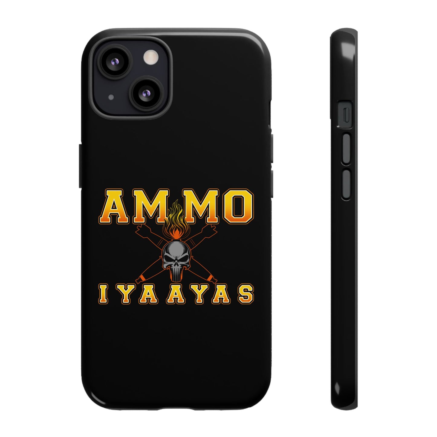 USAF AMMO Flaming Skull Pisspot and Crossed Bombs IYAAYAS Logo Tough Cases