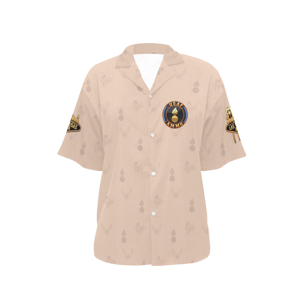 2027 AMMO Bash Las Vegas Grim Reaper Snake Eyes Sand Full Color Logos Women’s Hawaiian Shirt with No Pocket