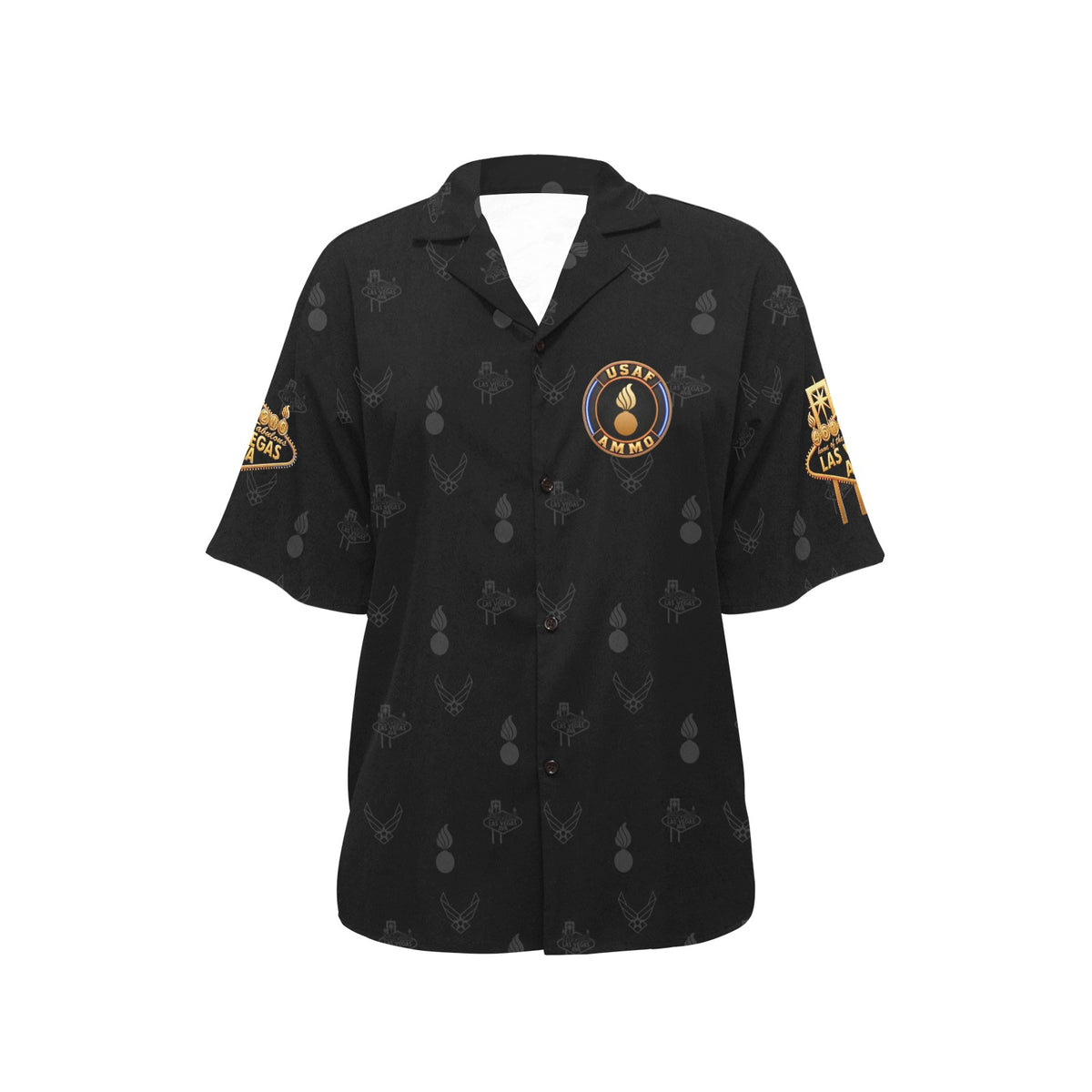 2027 AMMO Bash Las Vegas Grim Reaper Snake Eyes Black Full Color Logos Women’s Hawaiian Shirt with No Pocket