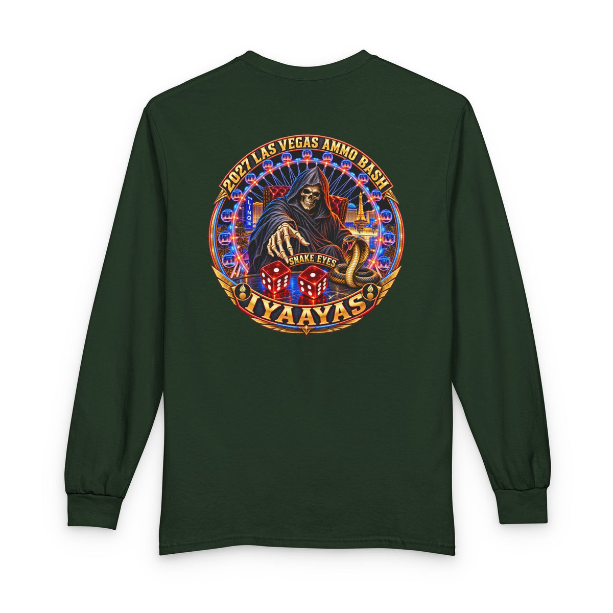 2027 Las Vegas USAF AMMO Bash Grim Reaper Snake Eyes Pisspots IYAAYAS Long Sleeve T-Shirt