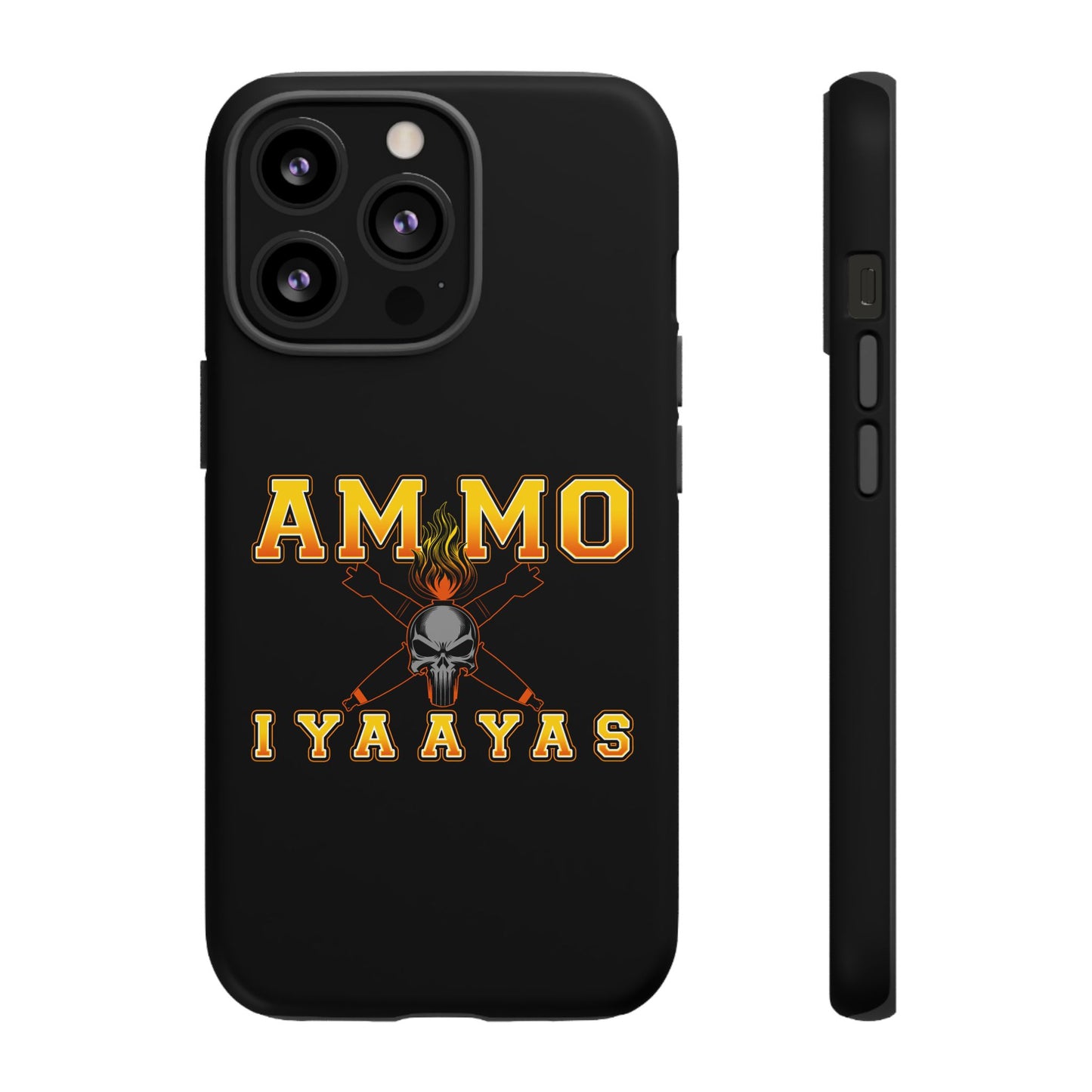 USAF AMMO Flaming Skull Pisspot and Crossed Bombs IYAAYAS Logo Tough Cases