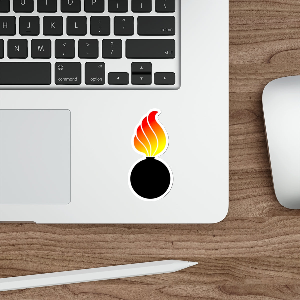 Basic AMMO Pisspot With Gradient Flame Outdoor and Indoor Vinyl Kiss Cut Stickers