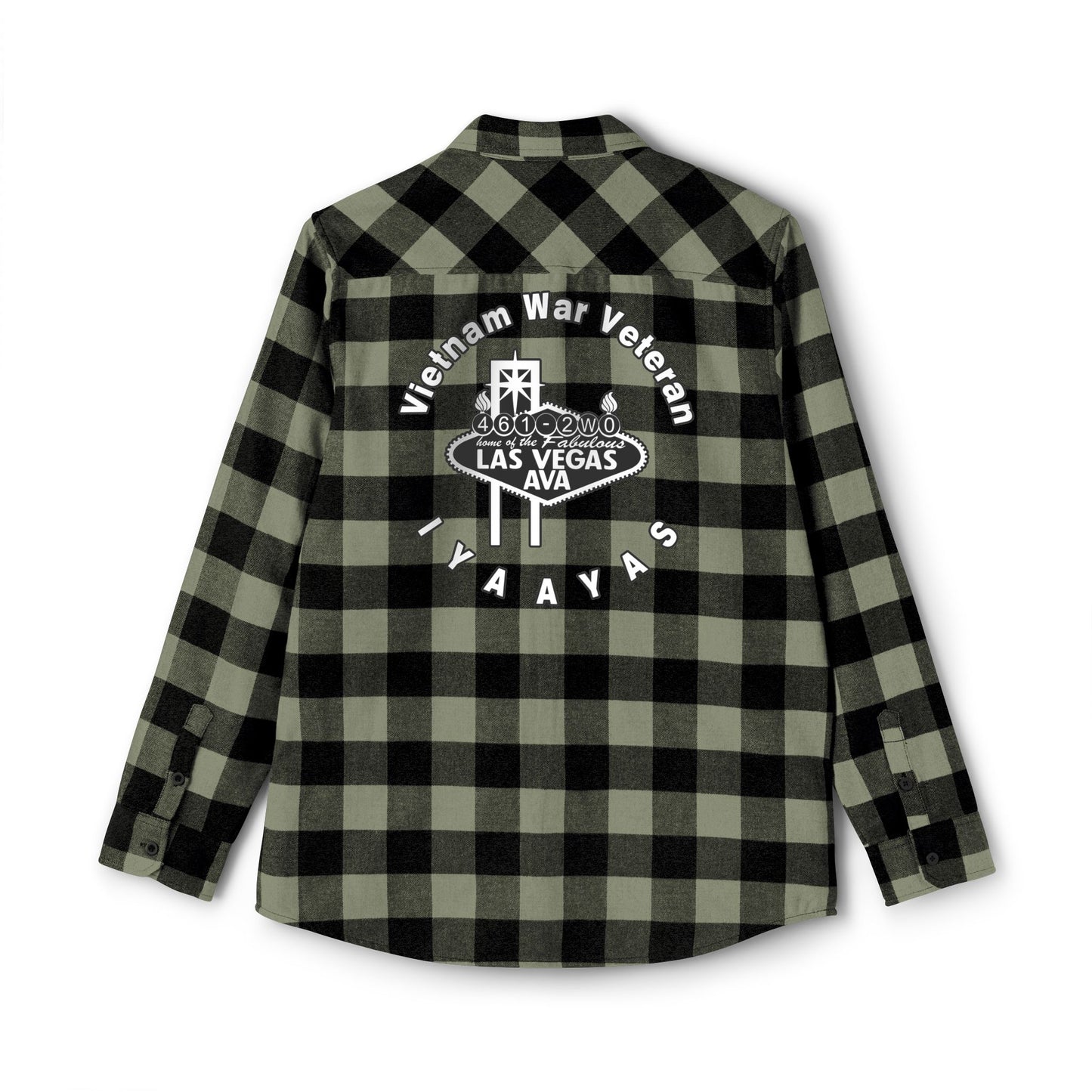 Vietnam War Veteran Las Vegas AVA USAF AMMO Pisspot Mens Long Sleeve Flannel Shirt