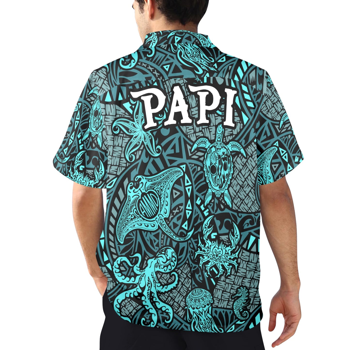 USAF AMMO Sea Life Tribal PAPI Mens Hawaiian Shirt
