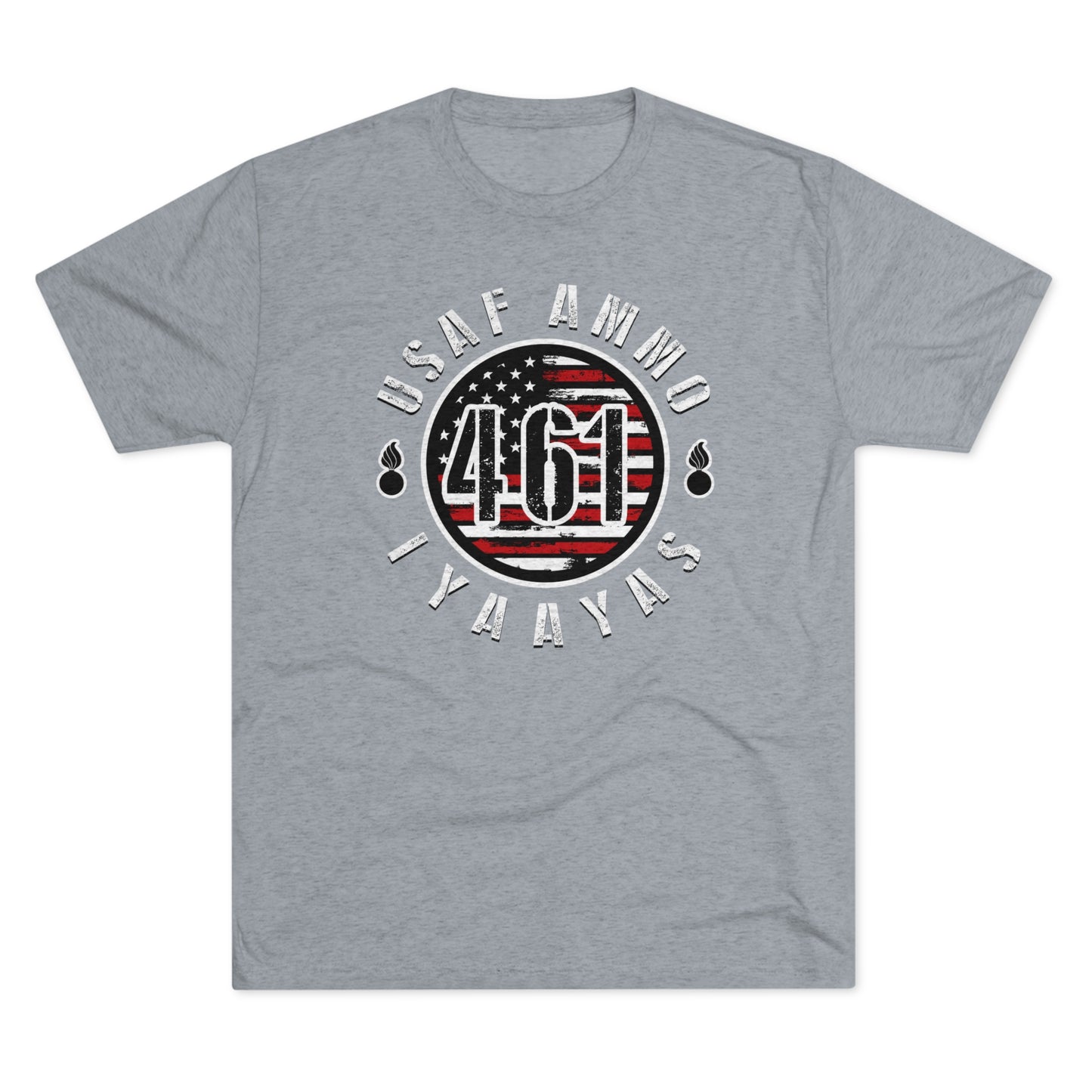 USAF AMMO Circular American Flag 461 IYAAYAS Logo Unisex Tri-Blend Crew Tee