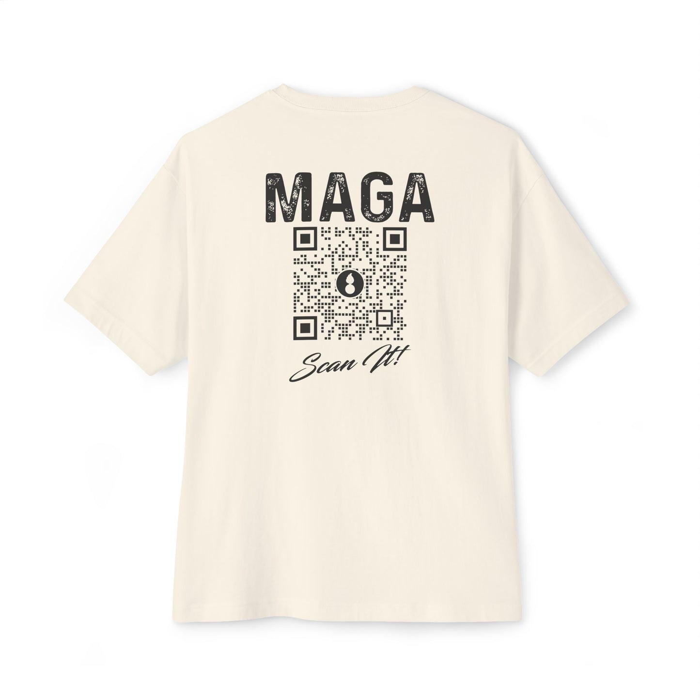 USAF AMMO MAGA With QR Code Scan It Produces Text Message Spelling Out Acronym Meaning Unisex Oversized Boxy Tee