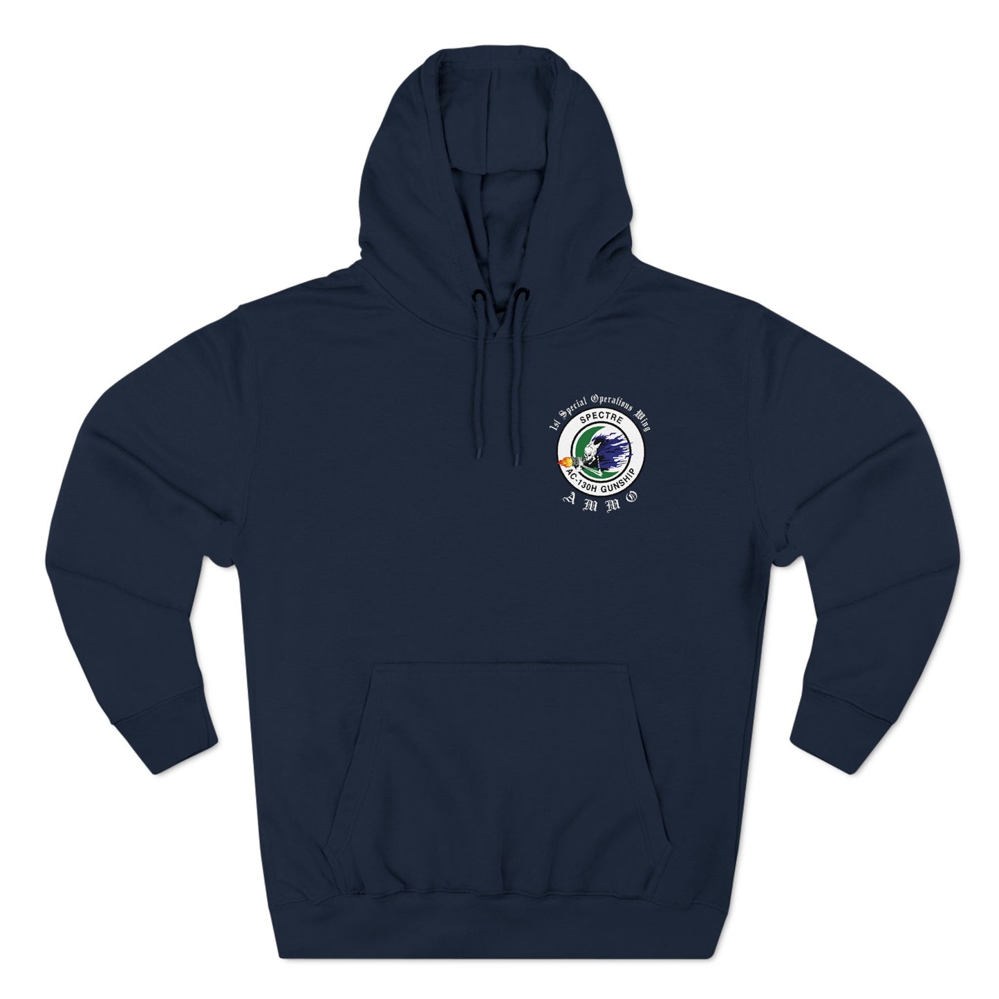 1st Special Operations Wing Spectre AC-130 Gunship Logo AMMO Three-Panel Fleece Hoodie