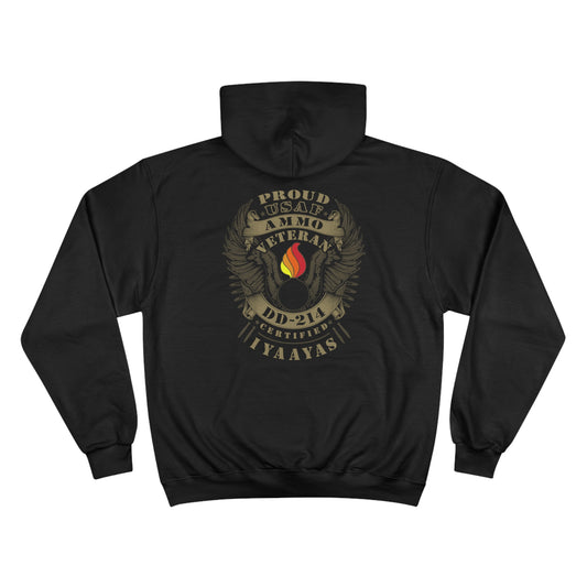 Proud USAF AMMO Veteran DD-214 Certified IYAAYAS Womens Champion Hoodie