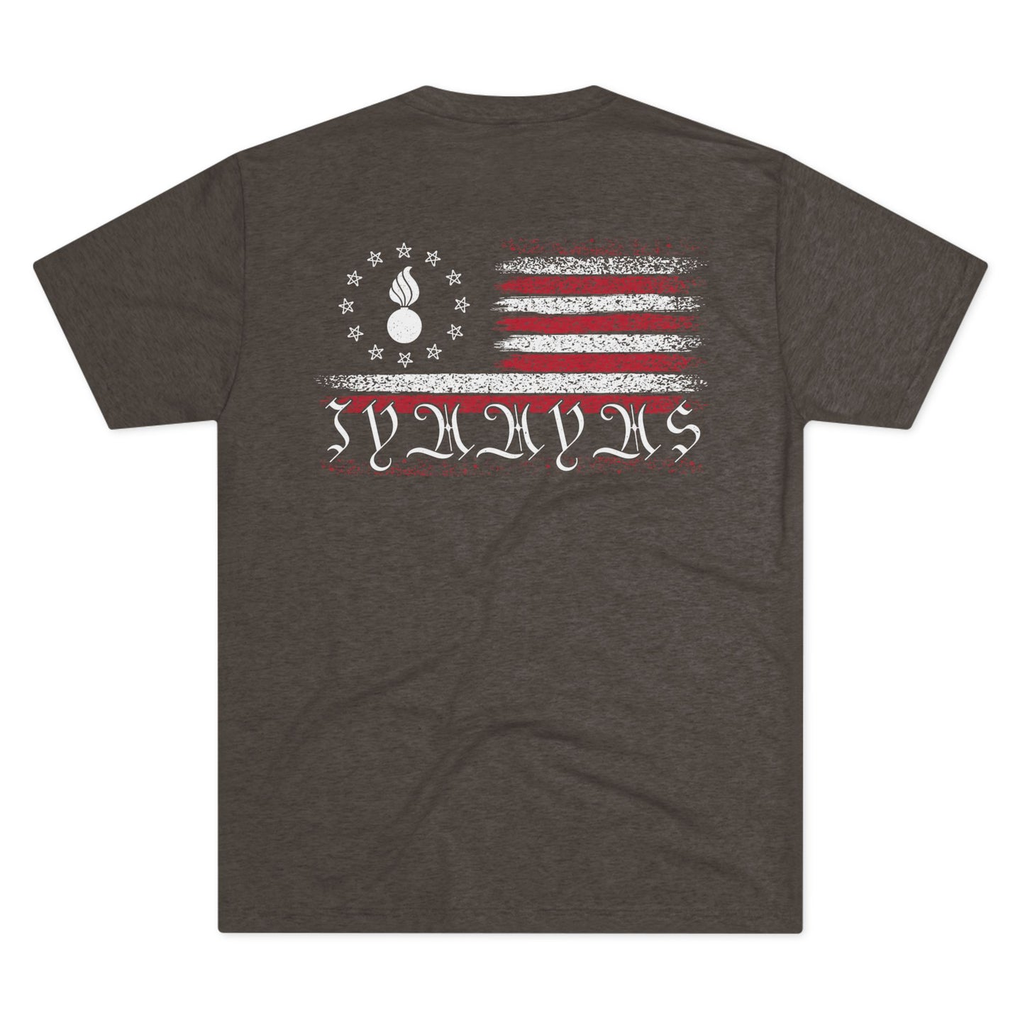 AMMO Pisspot Grunge American Flag Flechette Stars IYAAYAS We The People Style Unisex Tri-Blend Crew Tee