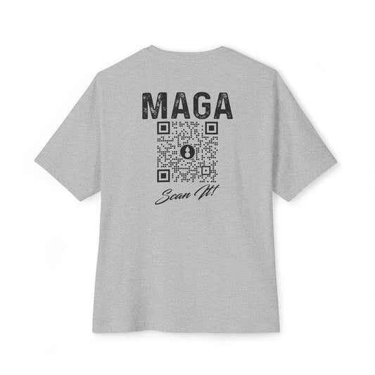 USAF AMMO MAGA With QR Code Scan It Produces Text Message Spelling Out Acronym Meaning Unisex Oversized Boxy Tee