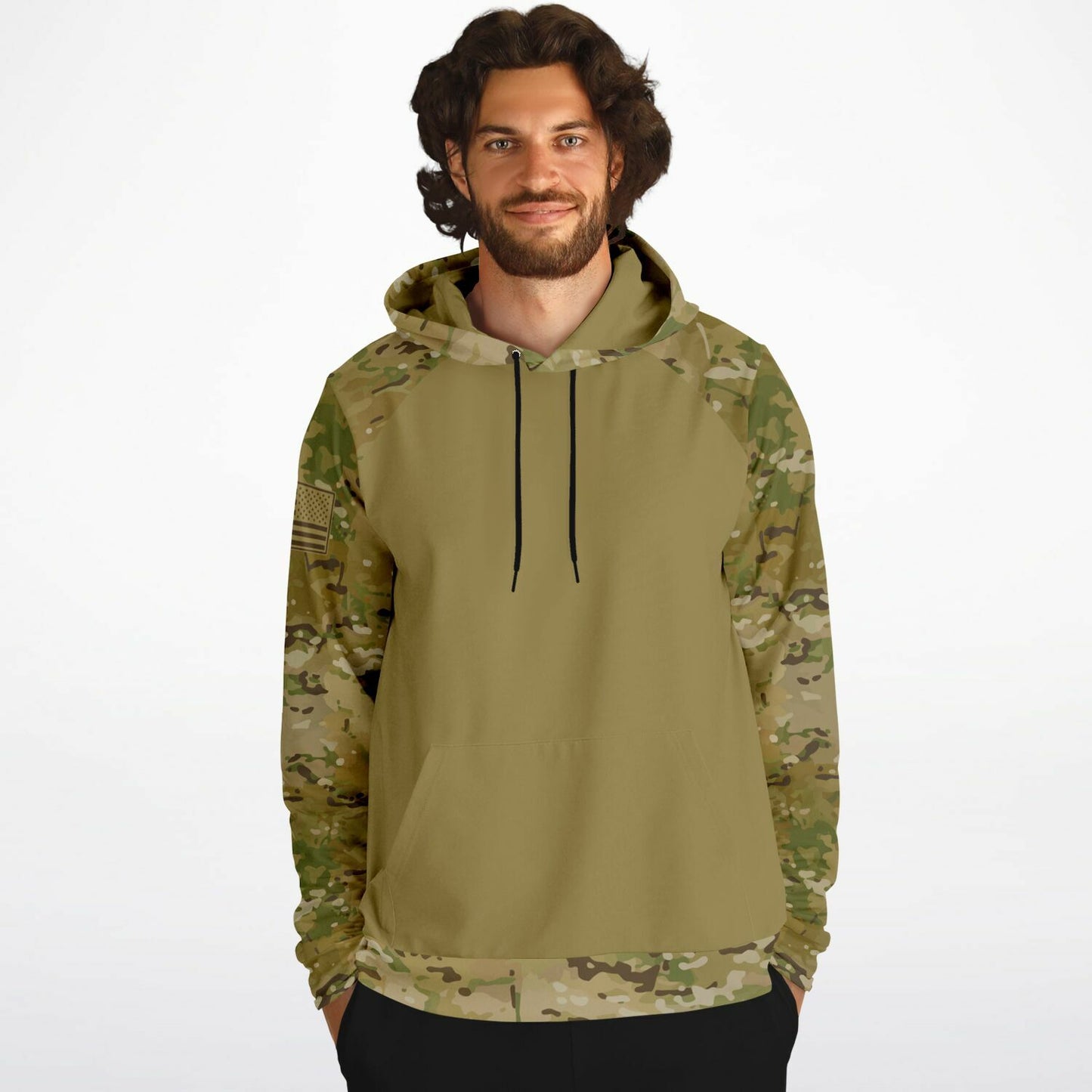 OCP Pattern American Flag Right Sleeve Stars Forward Style Fashion Hoodie - All Over Print