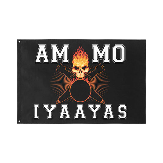 USAF AMMO Flaming Skull Crossed Bombs IYAAYAS 2 Sided Flag