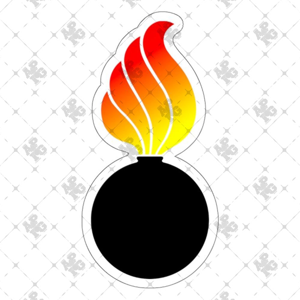 Basic AMMO Pisspot With Gradient Flame Outdoor and Indoor Vinyl Kiss Cut Stickers