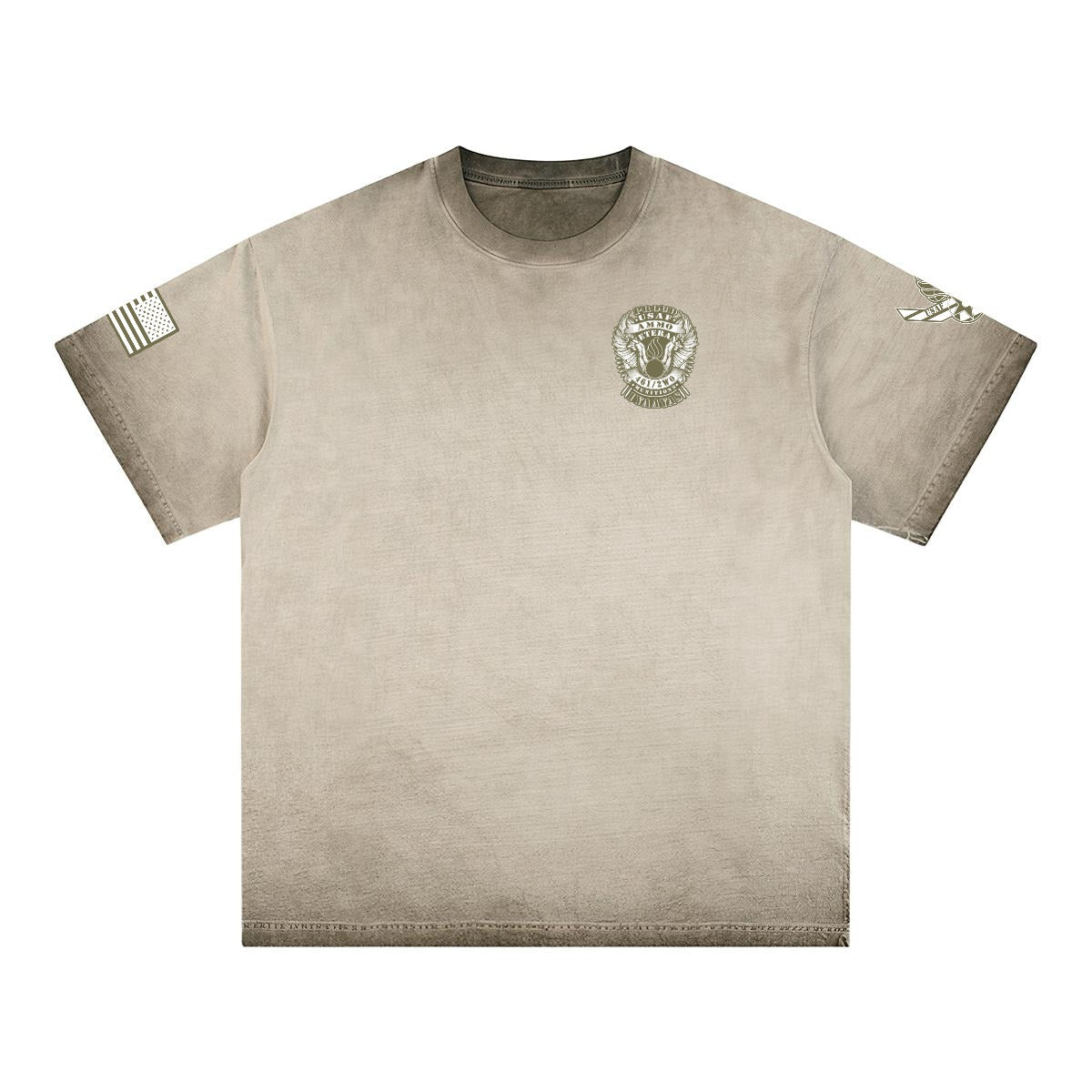 Proud USAF AMMO Veteran IYAAYAS Khaki or Army Green Men's Retro Heavyweight Washed T-shirt Cotton