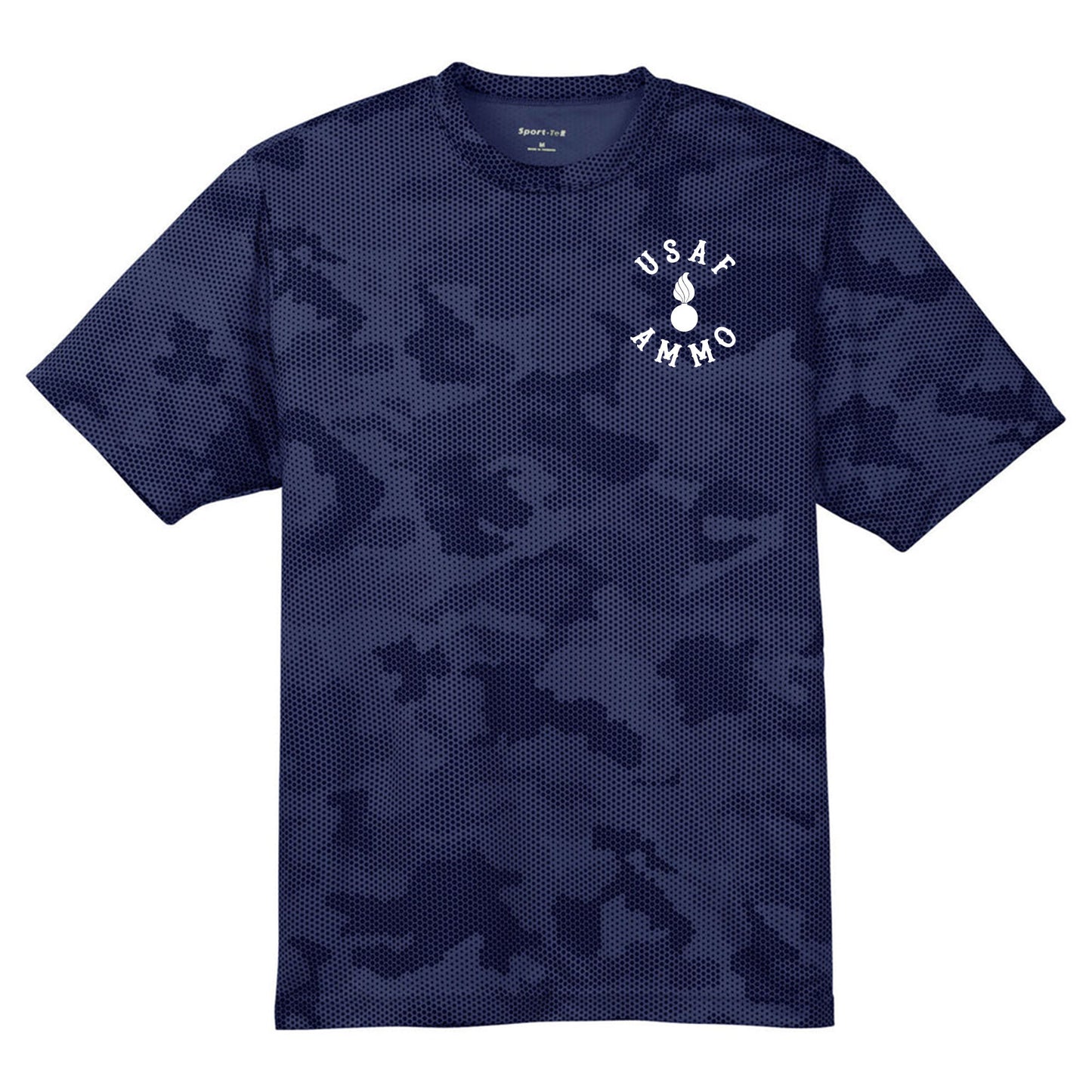 USAF AMMO 2W0 Jack Daniels Style Logo IYAAYAS CamoHex Tee
