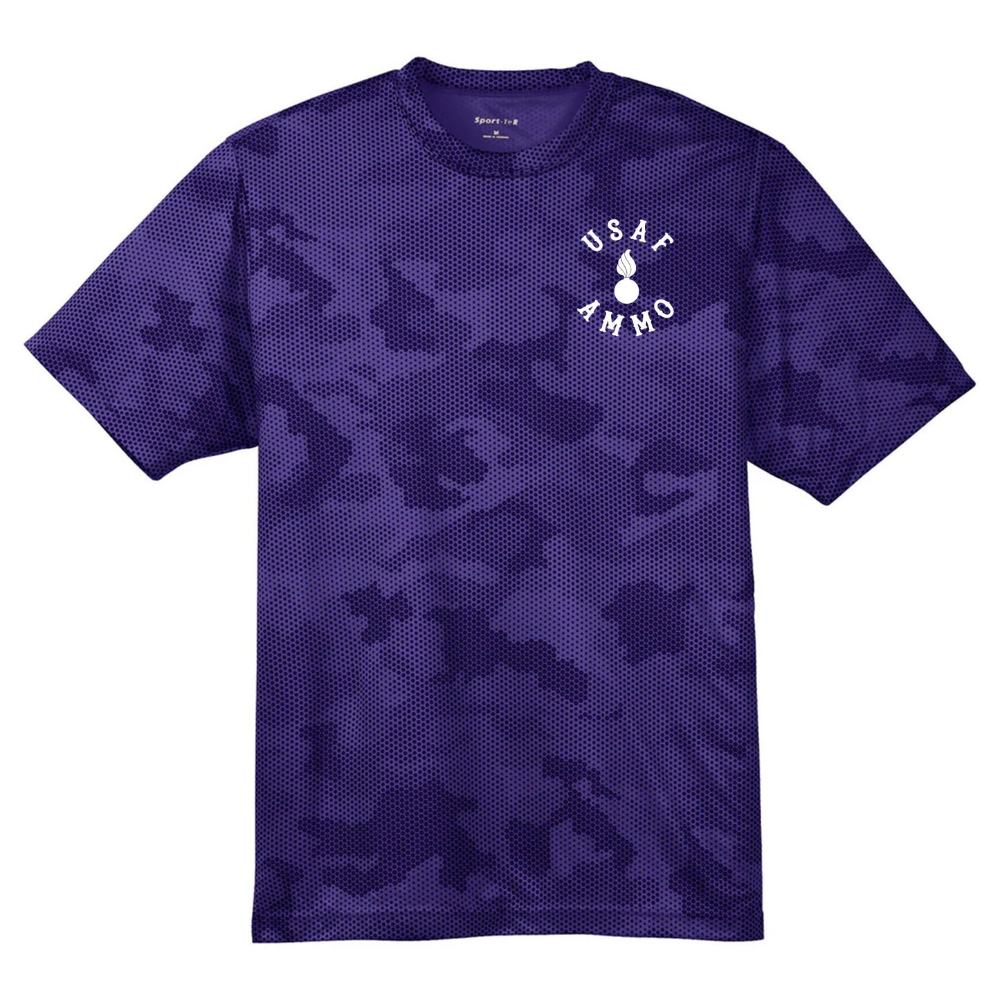 USAF AMMO 2W0 Jack Daniels Style Logo IYAAYAS CamoHex Tee