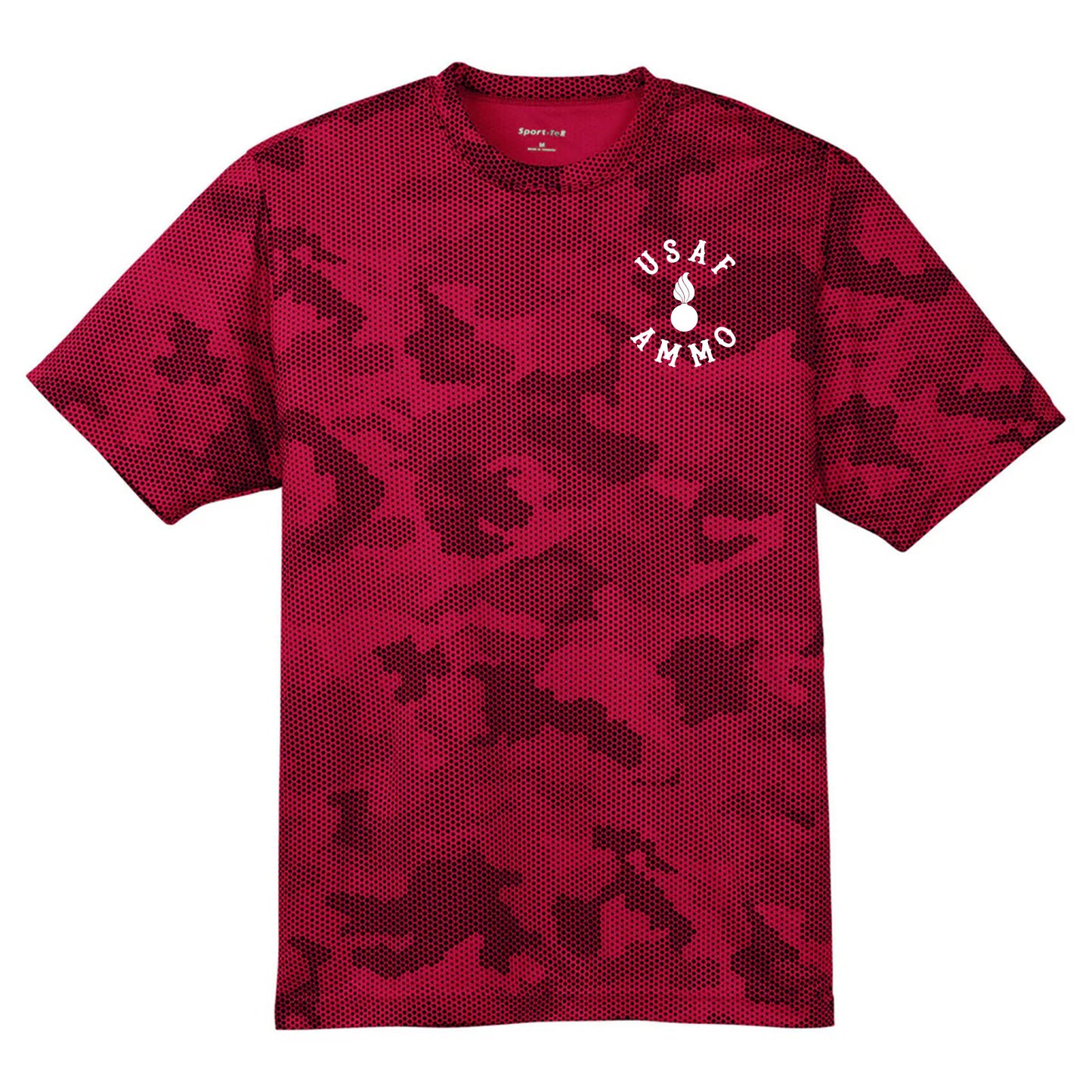 USAF AMMO 2W0 Jack Daniels Style Logo IYAAYAS CamoHex Tee