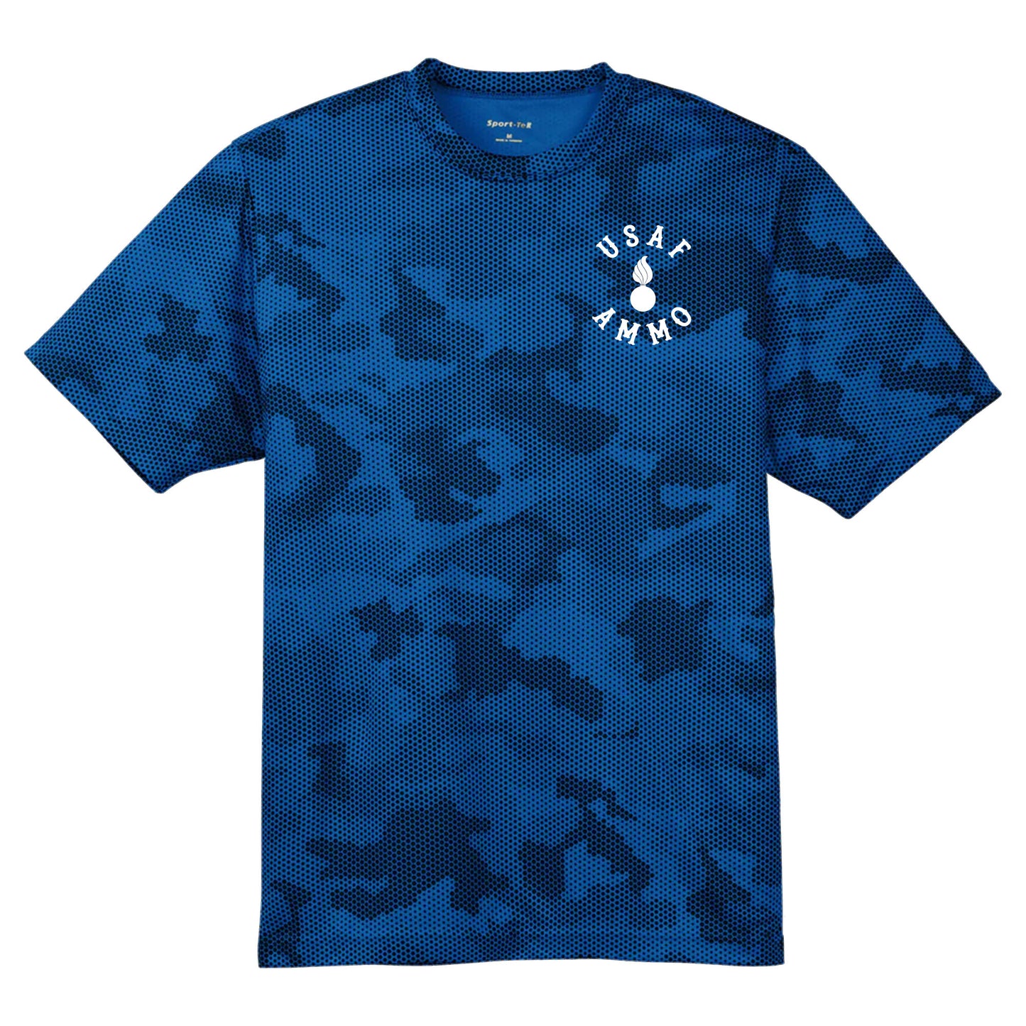 USAF AMMO 2W0 Jack Daniels Style Logo IYAAYAS CamoHex Tee