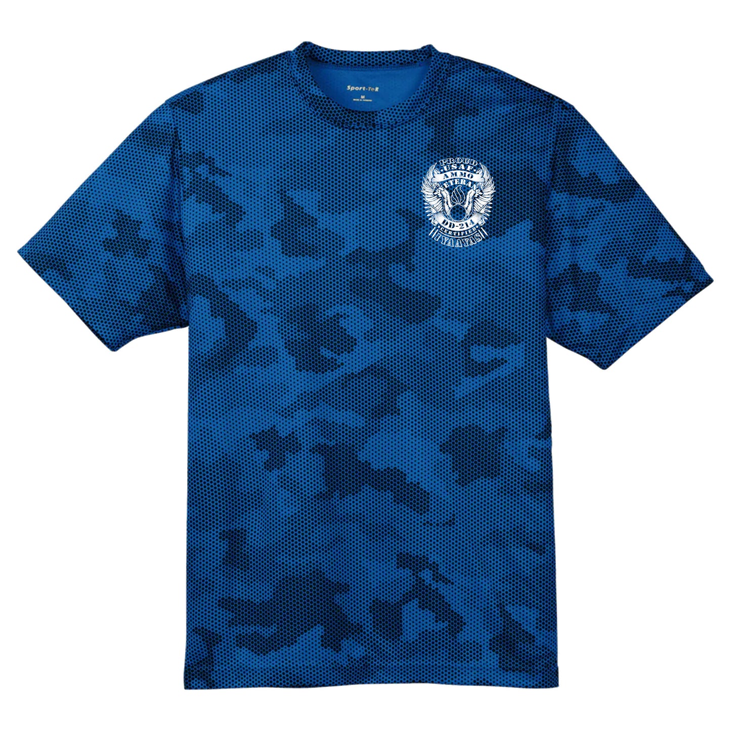 USAF AMMO Proud Veteran DD-214 Certified IYAAYAS Pisspot Eagle Wings Bomb Silhouette CamoHex Tee