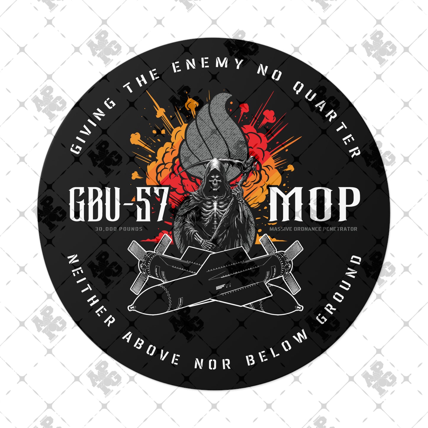 USAF AMMO Grim Reaper MOP Pisspot Explosion Round Vinyl Stickers