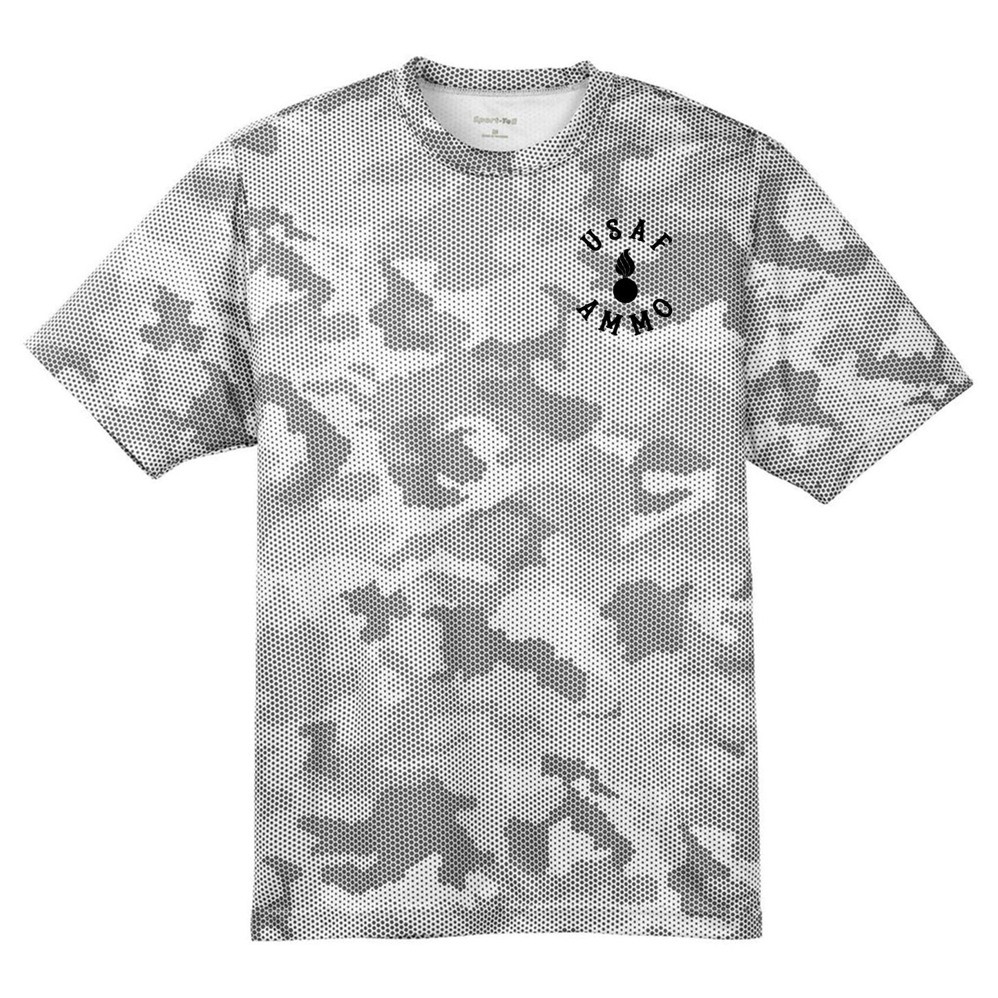 USAF AMMO 2W0 Jack Daniels Style Logo IYAAYAS CamoHex Tee
