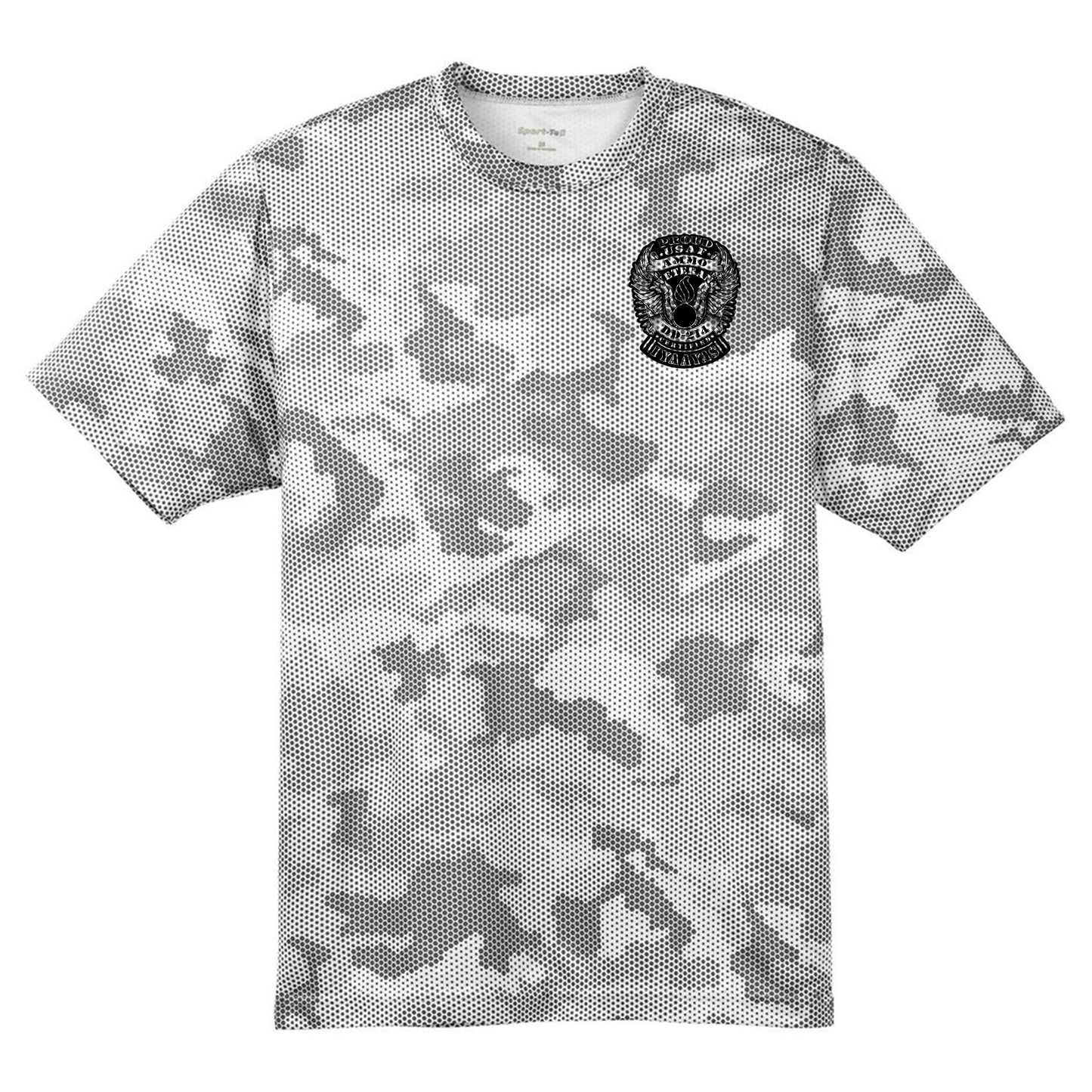 USAF AMMO Proud Veteran DD-214 Certified IYAAYAS Pisspot Eagle Wings Bomb Silhouette CamoHex Tee