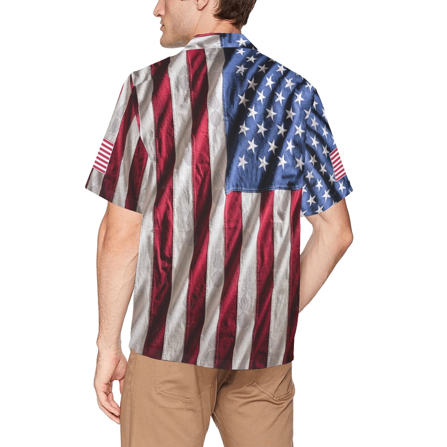 USA 250th Anniversary Freedom American Flags and Gold Eagle Logo with Subdued Pisspots Hawaiian Shirt With Left Chest Pocket