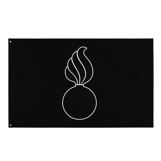 AMMO All Black With White Pisspot Outline One-Sided Wall Flag