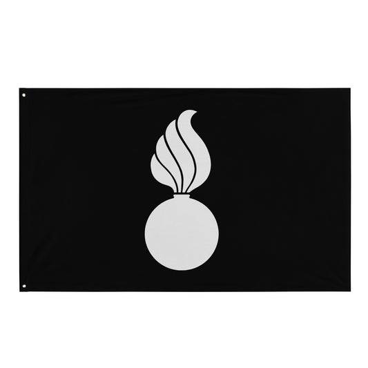 AMMO All Black With All White Pisspot One-Sided Wall Flag