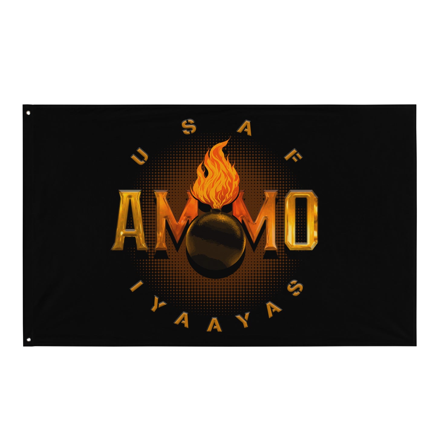 USAF AMMO IYAAYAS Glowing Background Pisspot One-Sided Wall Flag
